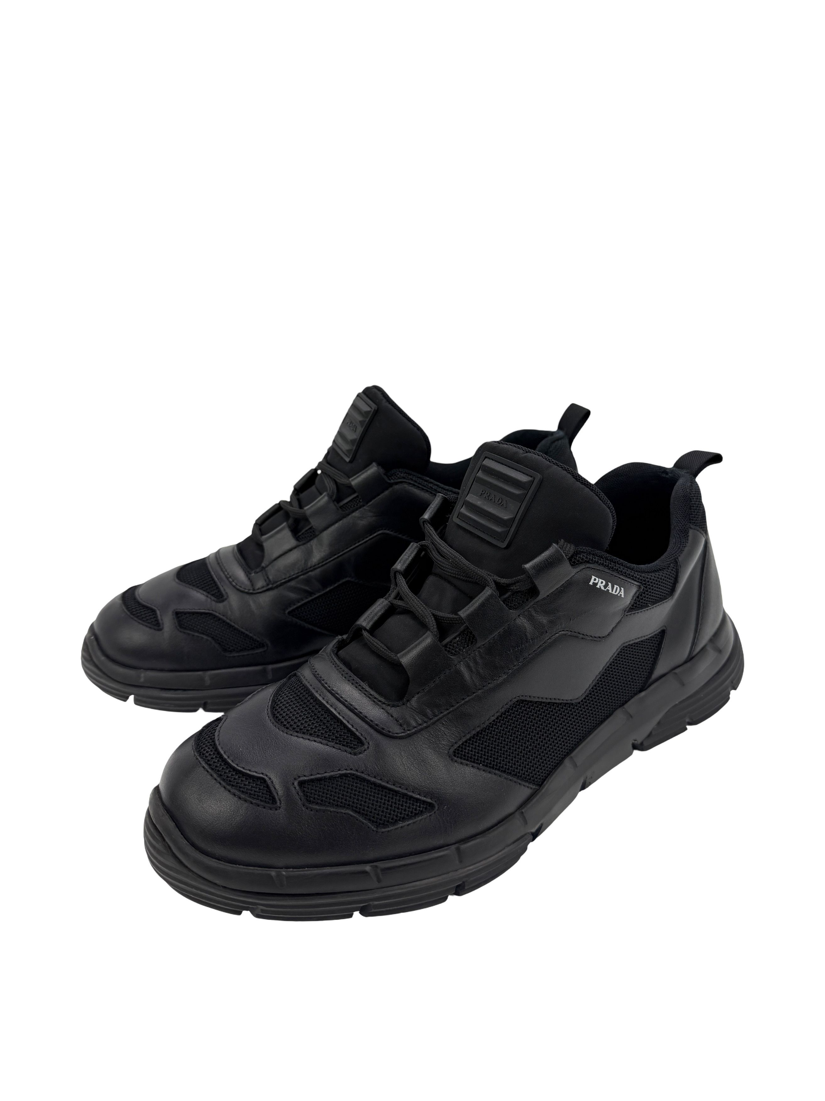 Prada Prada Geometric Pattern Chunky Leather Sneakers Size US 12 / EU 45 - 1 Thumbnail