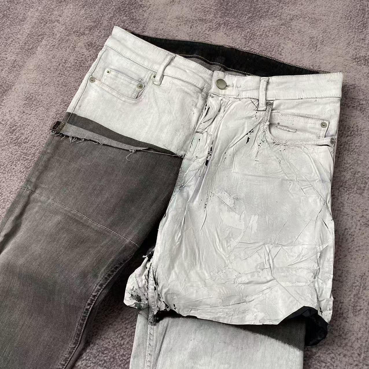 Rick Owens Rick Owens White Waxed Tyrone Cut Denim Jeans "SAMPLE" 20SS Size US 31 - 3 Thumbnail
