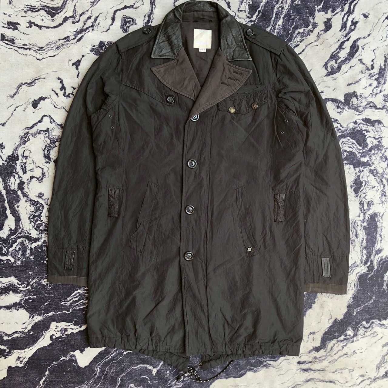 If Six Was Nine Vintage Y2K Diesel Quilted Military Coat w/ Leather Details Size US M / EU 48-50 / 2 - 1 Thumbnail