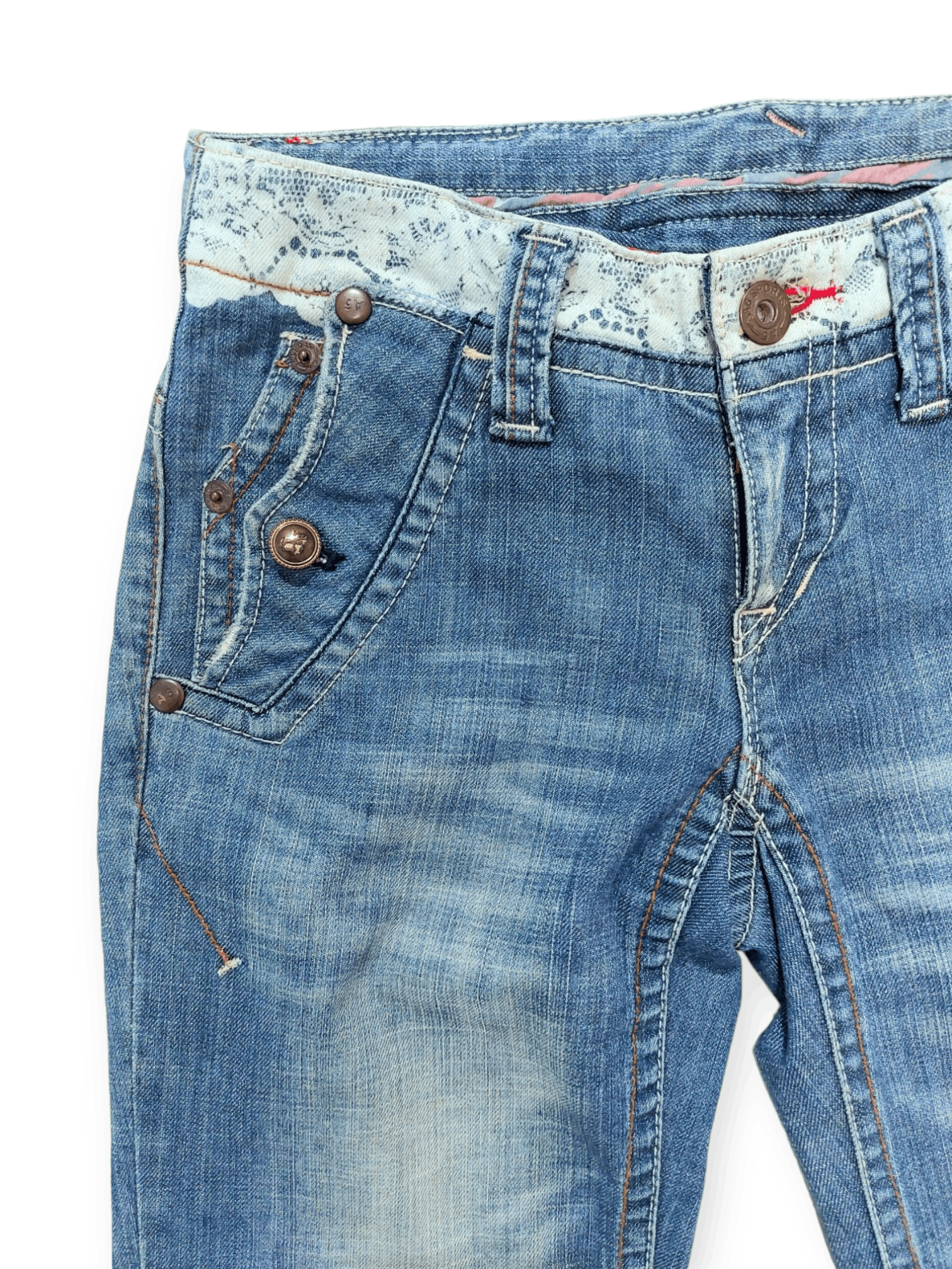 Other A6 Sport Flare Low Rise Distressed Denim Size US 28 / EU 44 - 7 Thumbnail