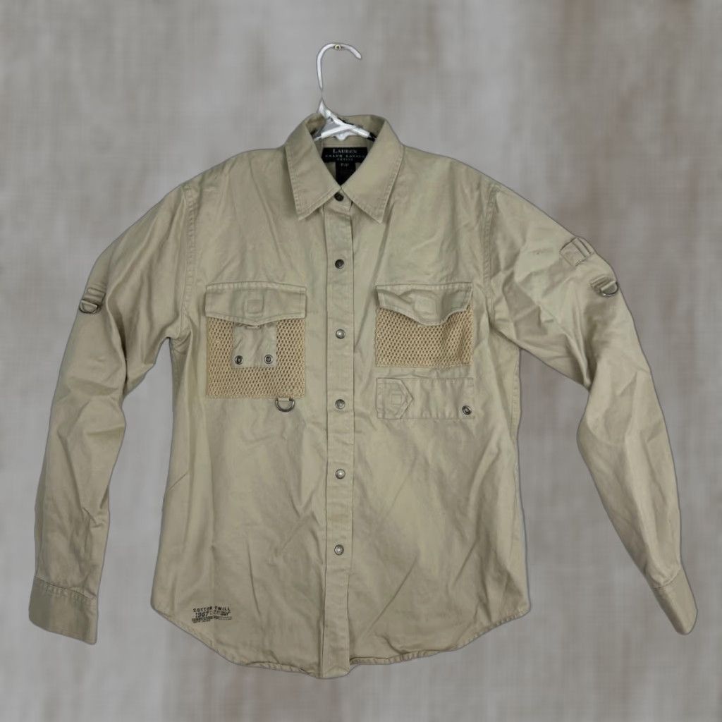 Ralph Lauren Lauren Ralph Lauren Utility Shirt Womens Medium Petite PP Cotton Twill 1967 Size XXS / US 00 / IT 34 - 1 Thumbnail