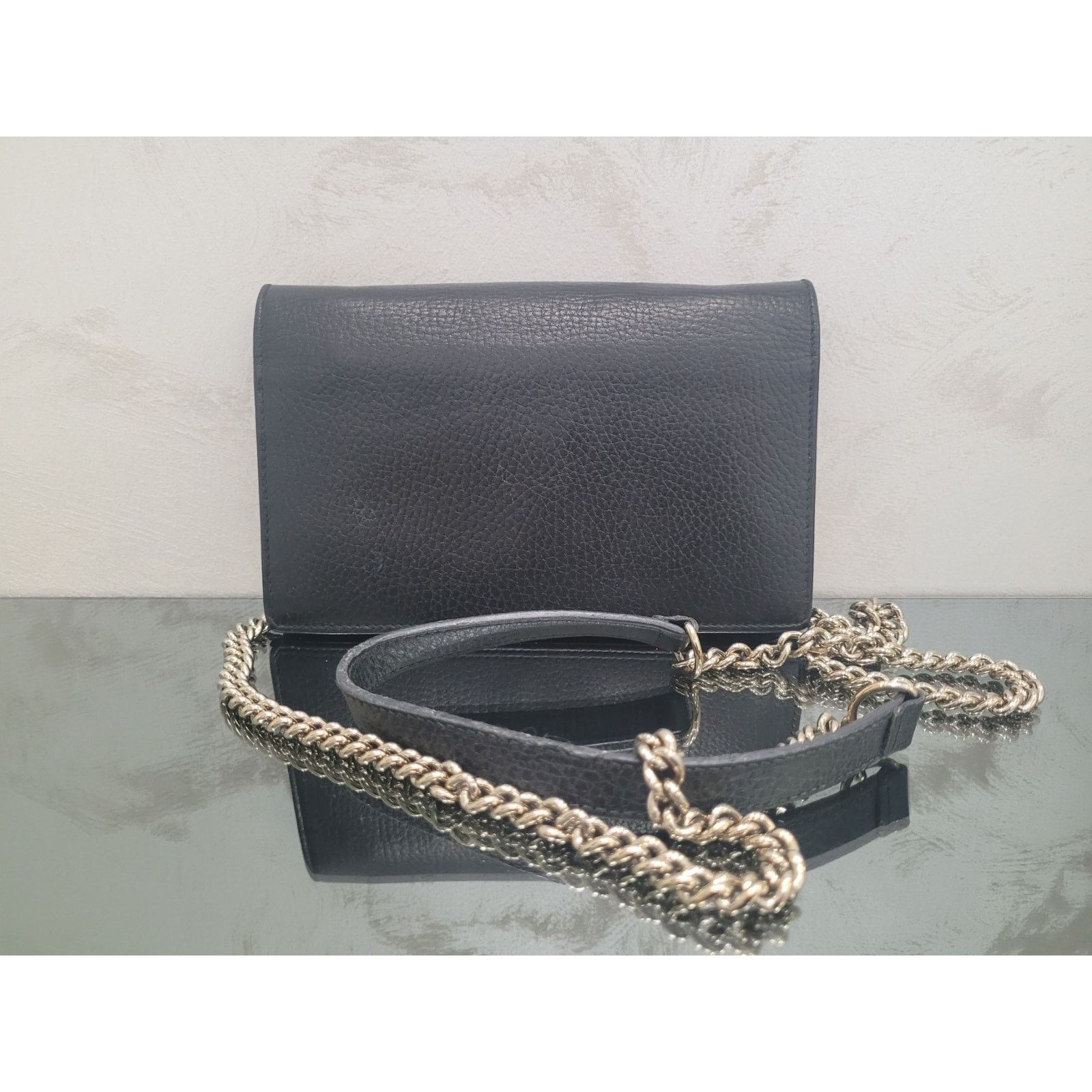 Gucci Gucci Interlocking G Black Leather Wallet on Chain Size ONE SIZE - 3 Thumbnail