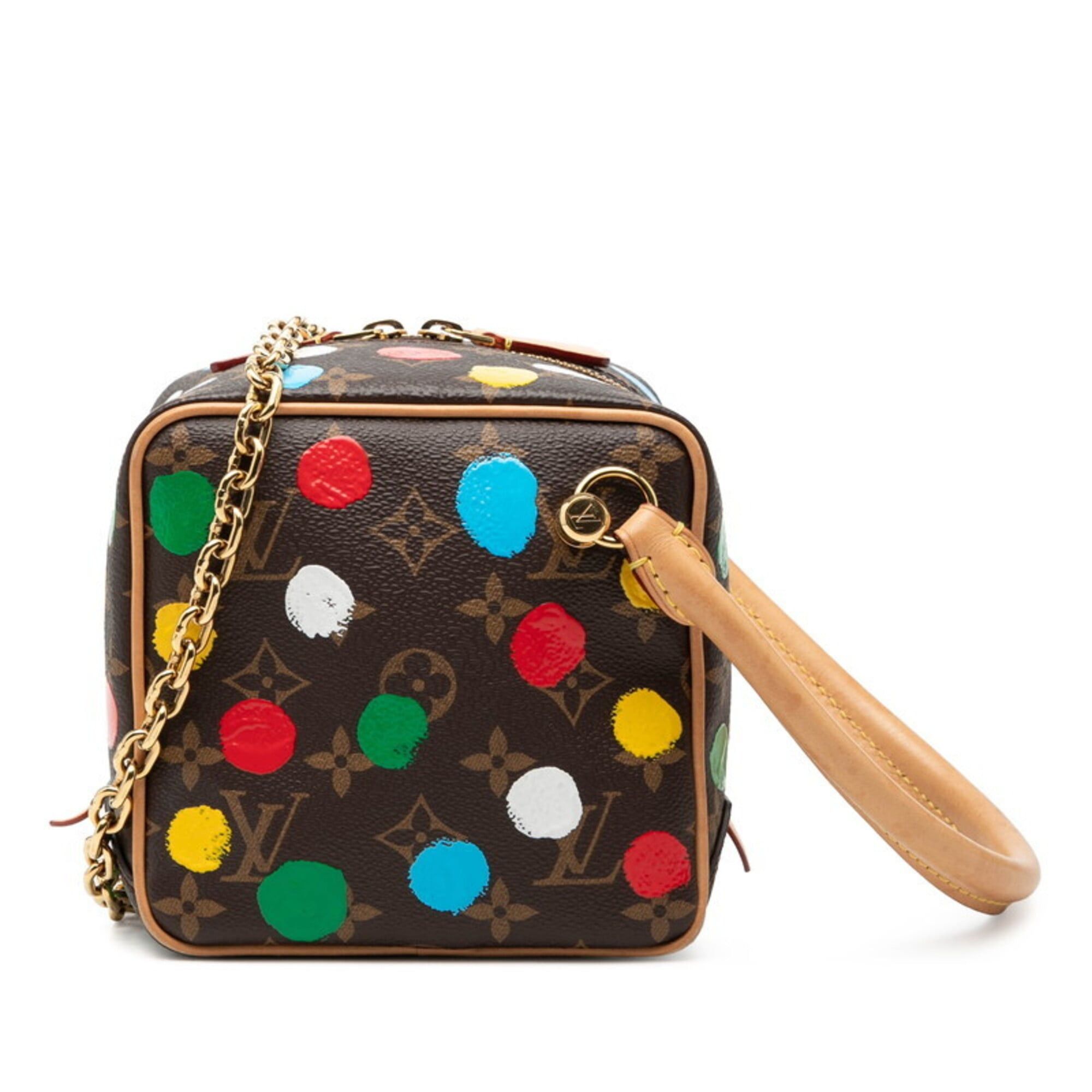 Louis Vuitton Louis Vuitton x Yayoi Kusama Monogram Handbag Square Bag Chain Shoulder 2-Way Brown Multicolor Leather Women's LOUIS VUITTON Size ONE SIZE - 1 Thumbnail