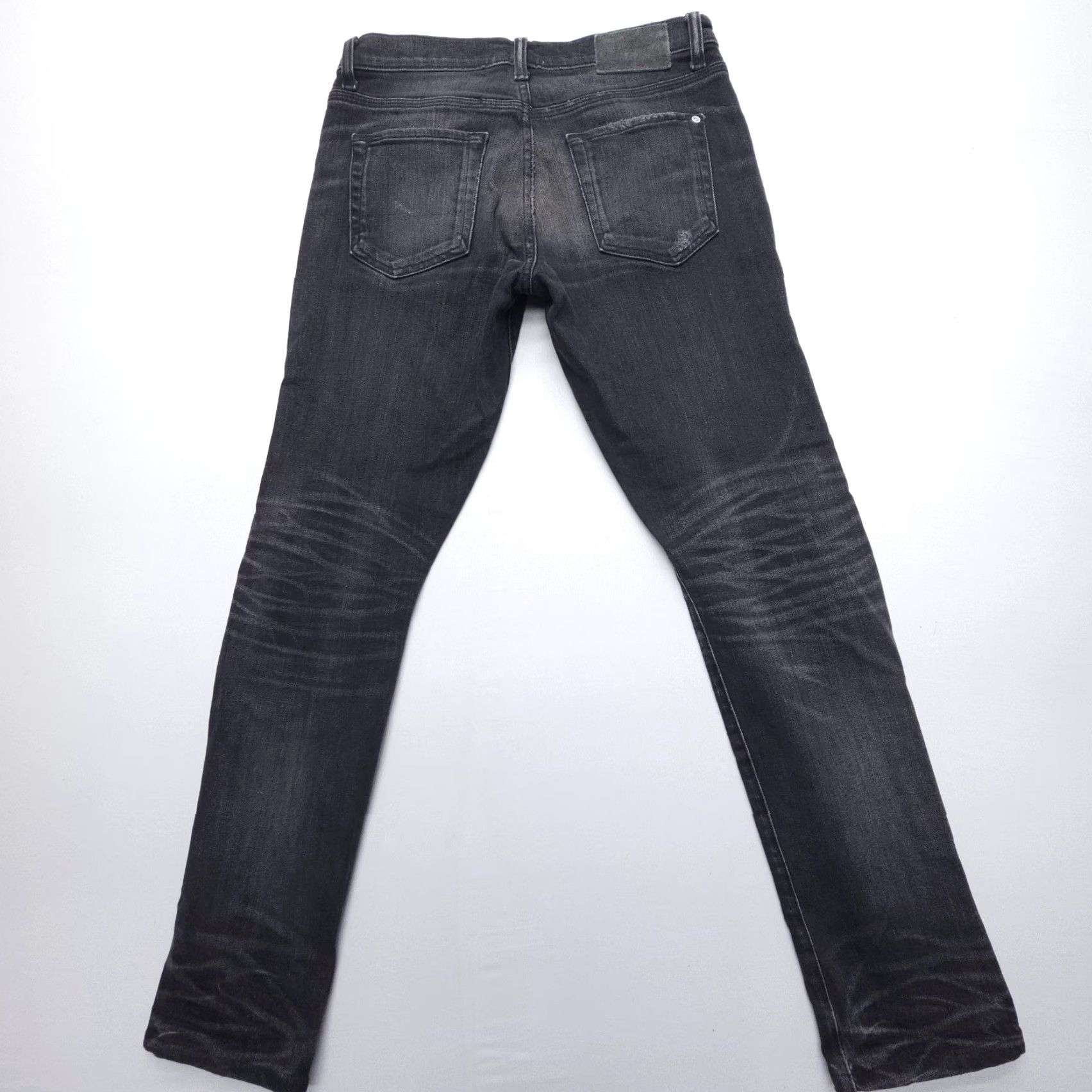 Vintage Baldwin Slim Jeans 29x30 Black Distressed USA Made Men's Size US 29 - 2 Thumbnail