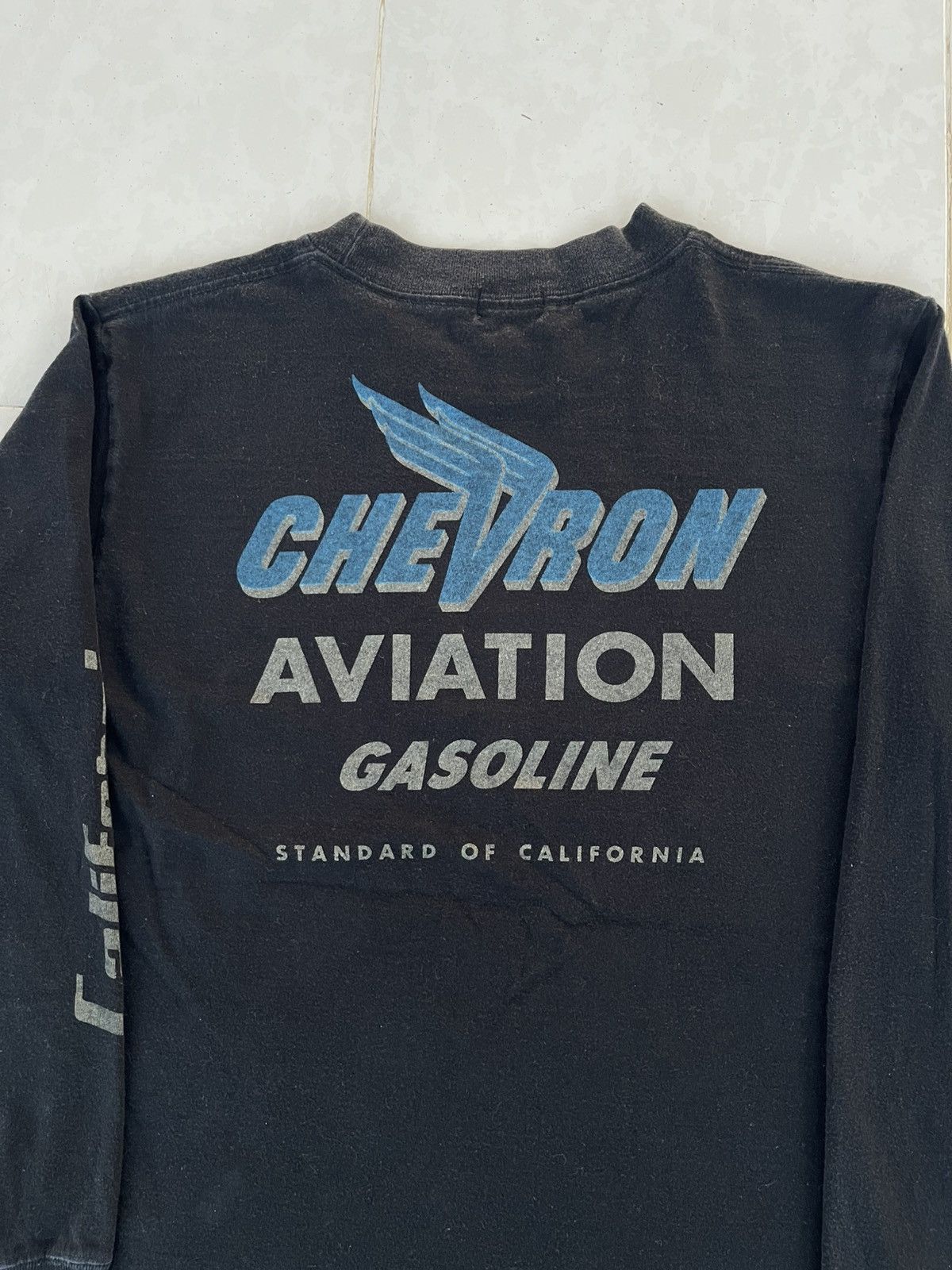 Buzz Rickson's Vintage 90's Buzz Rickson Chevron Aviation Gasoline Shirt T Size US S / EU 44-46 / 1 - 16 Thumbnail