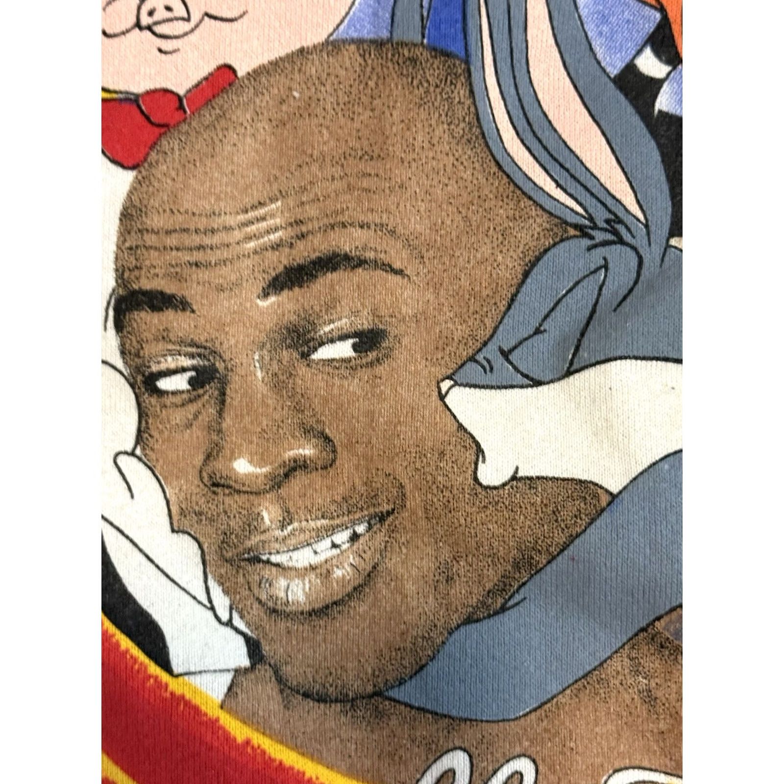 Fruit Of The Loom VINTAGE Michael Jordan Space Jam That’s All Folks Sweatshirt XL White Cotton Pullover Size US XL / EU 56 / 4 - 4 Thumbnail