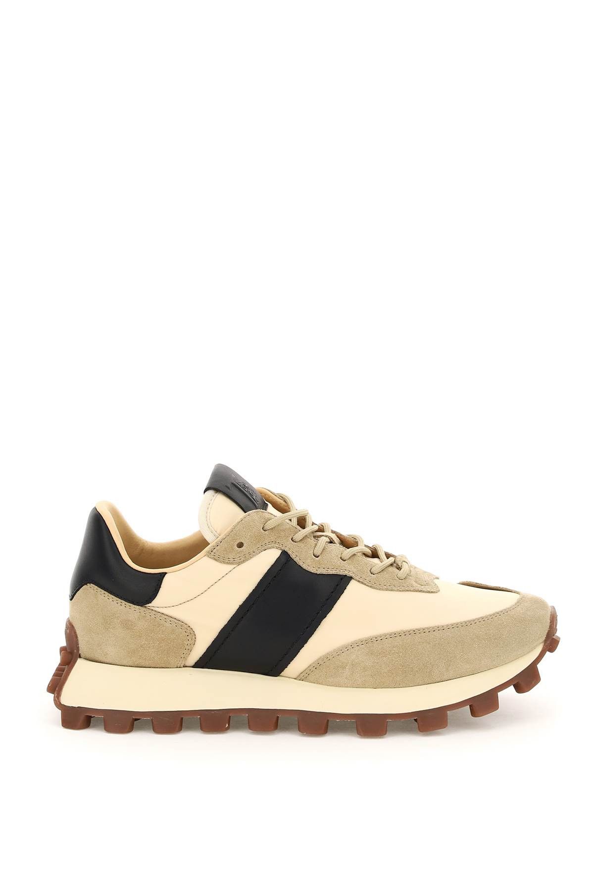 image of Tods Tod's Suede Leather And Nylon 1T Sneakers in Corda Gesso Nero, Men's (Size 10)
