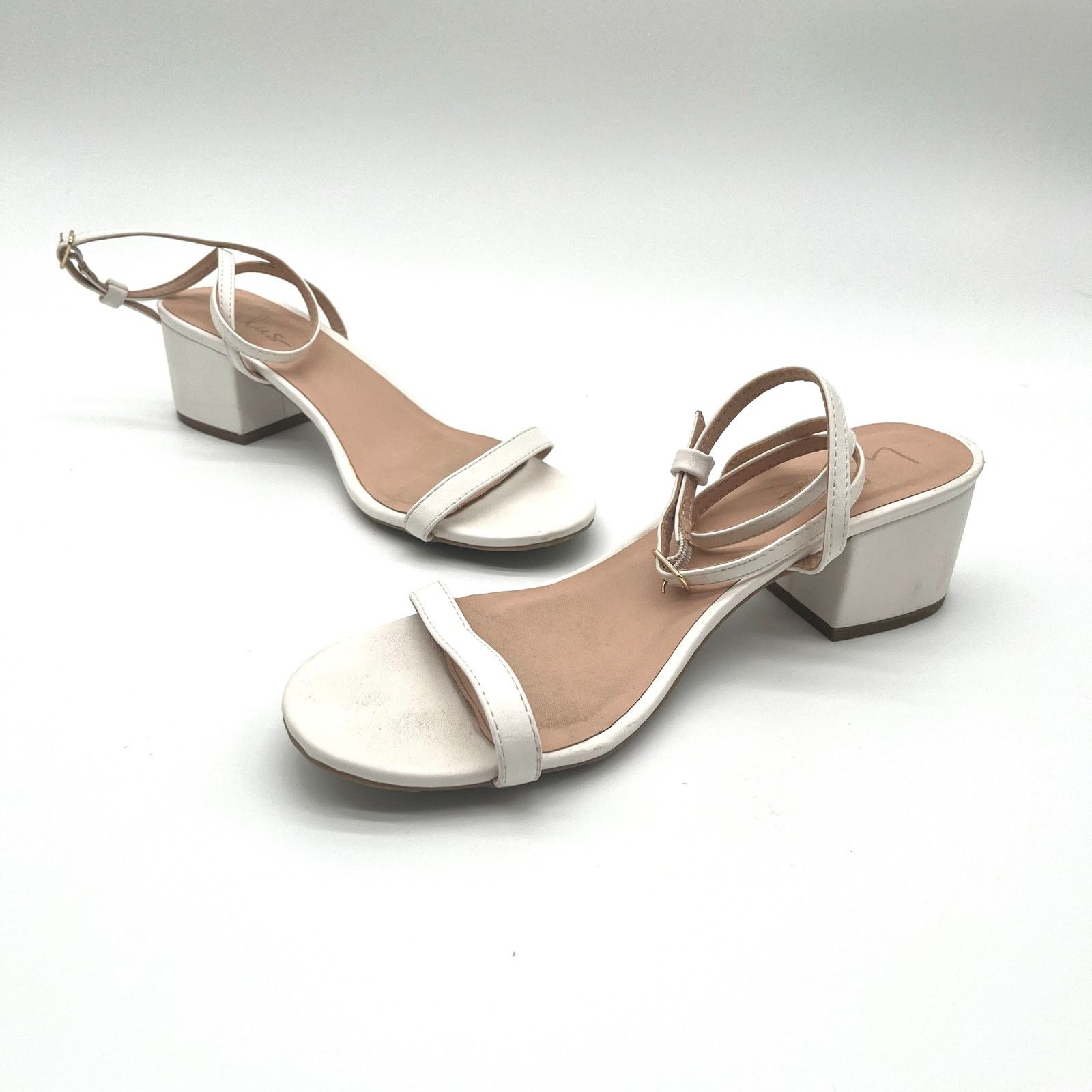 Unknown London LULUS Strappy Heels, White Bridal, Size 10 Size US 10 / IT 40 - 1 Thumbnail