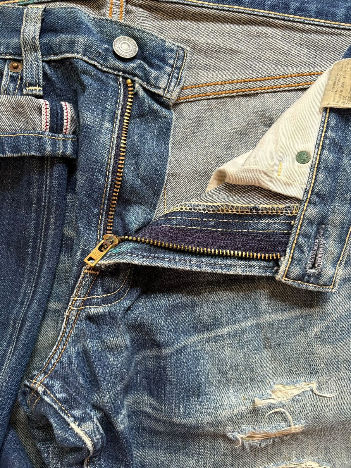 Levi's Vintage 90s Levis 503 Selvedge Mud Wash Distress Baggy Jeans Size US 32 / EU 48 - 9 Thumbnail