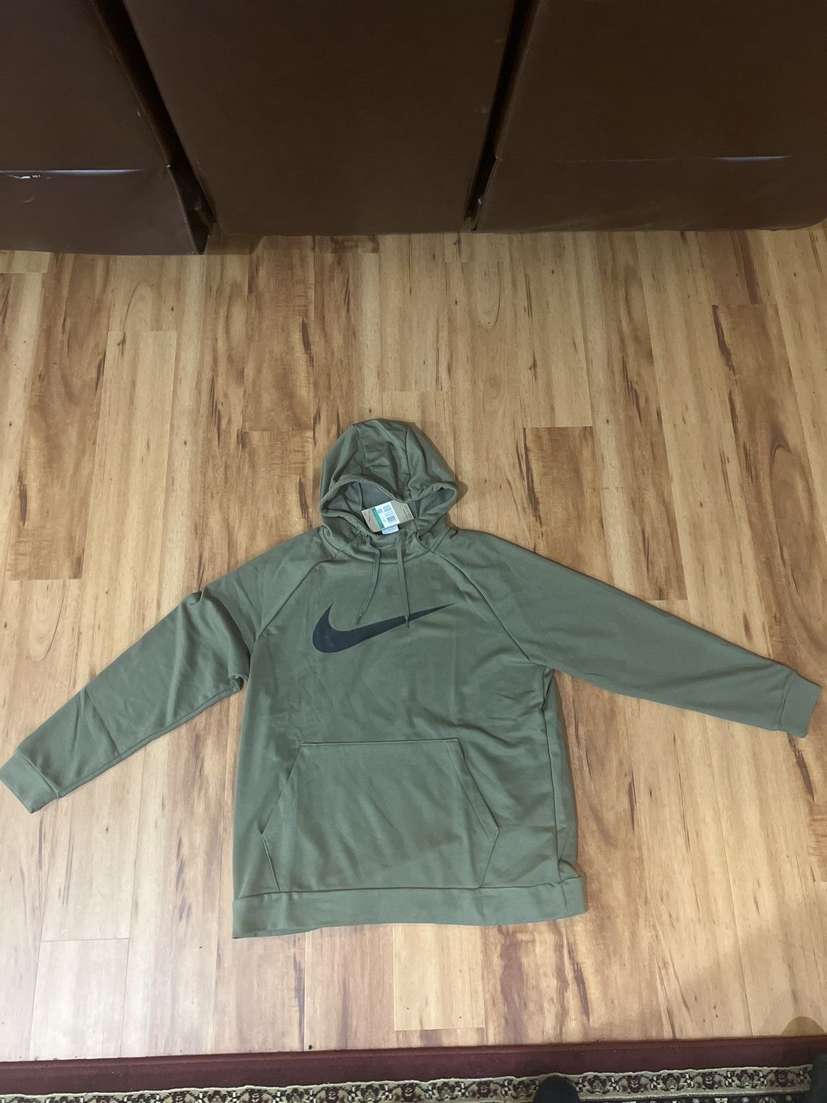 Nike Nike Dri-FIT Swoosh Hoodie - Olive Size US XL / EU 56 / 4 - 2 Thumbnail