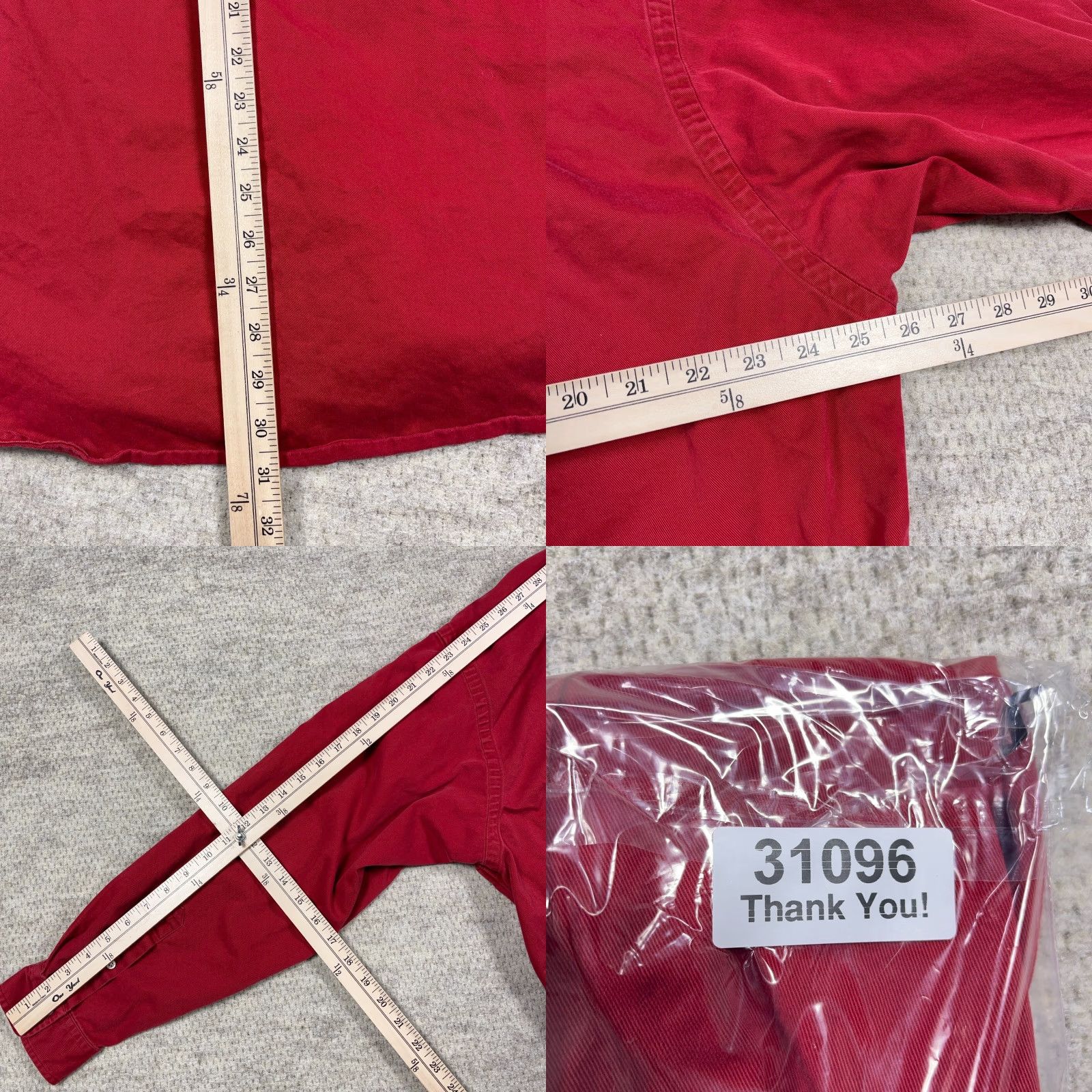 Ralph Lauren VINTAGE Ralph Lauren Shirt Men XL Red Blue Pony Twill Denim Button Up Size 46R - 9 Thumbnail