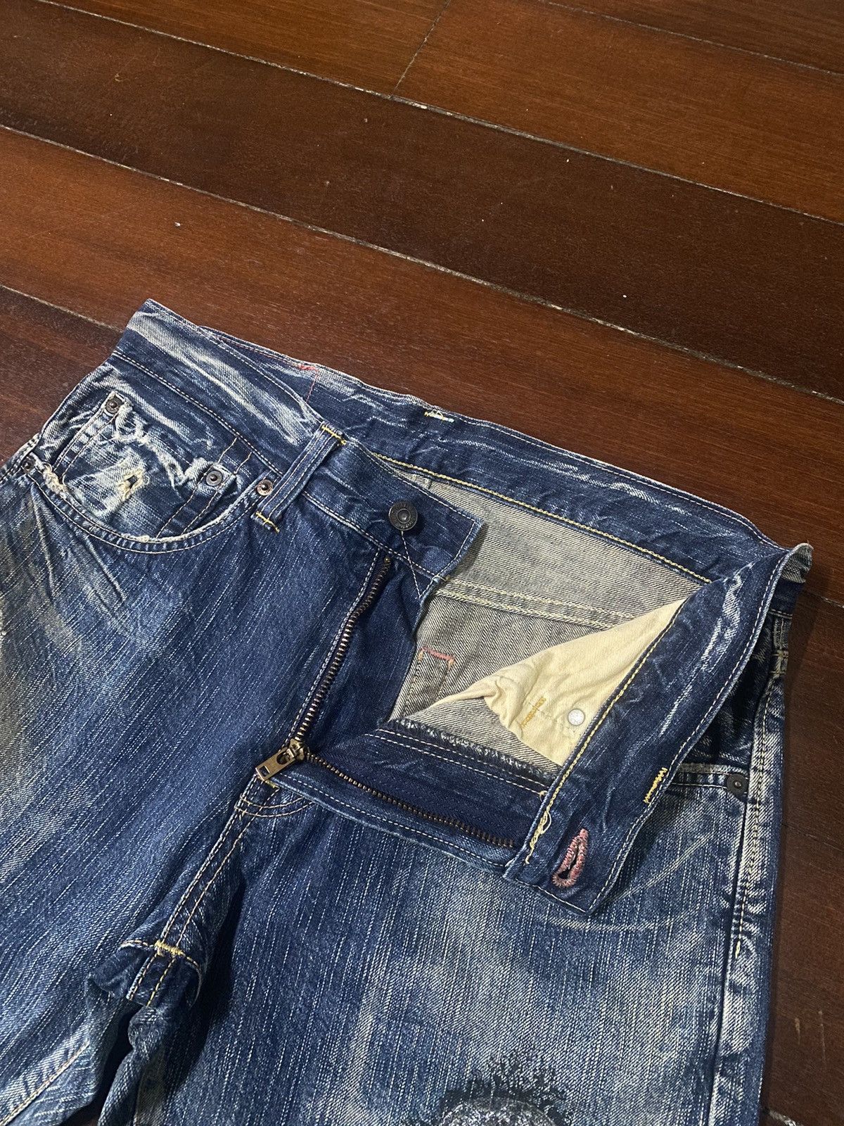 Edwin Rare Vintage Edwin 504 Clawmark Distressed Faded rusty Size US 34 / EU 50 - 11 Thumbnail