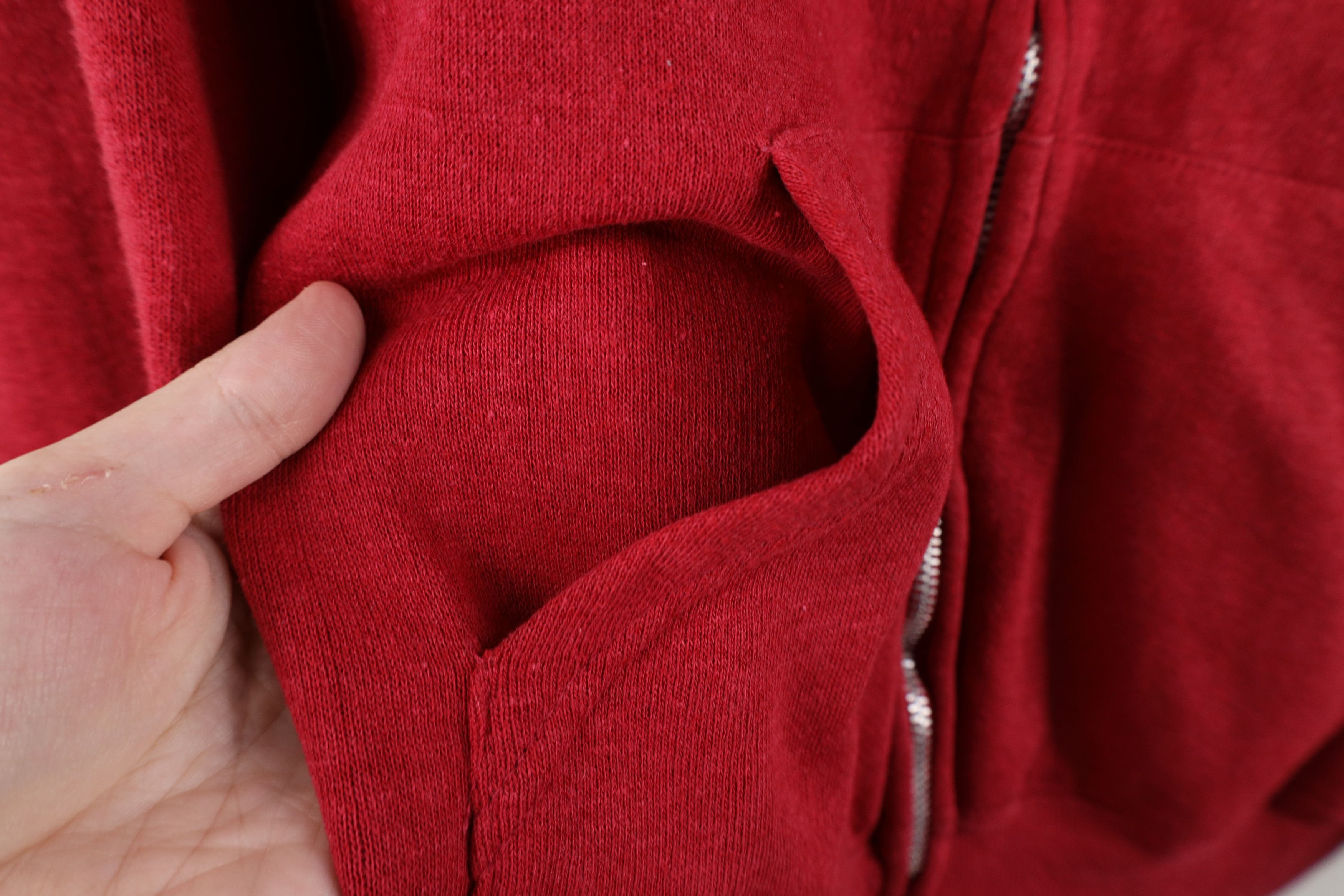 Vintage Vintage 70s Streetwear Full Zip Hoodie Sweatshirt Red USA Size US L / EU 52-54 / 3 - 5 Thumbnail