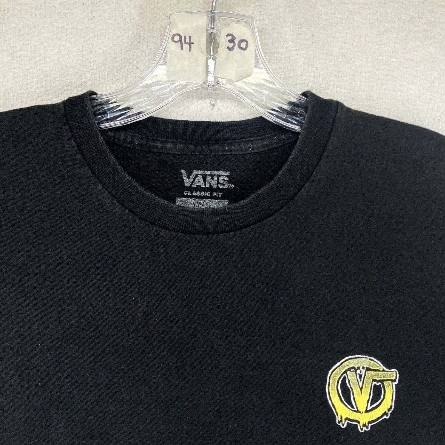 Vans VANS Mens T Shirt Short Sleeve Crew Neck Classic Fit Black Cotton Graphic Print 90s Retro Misfits Style Letters Logo Size US S / EU 44-46 / 1 - 7 Thumbnail