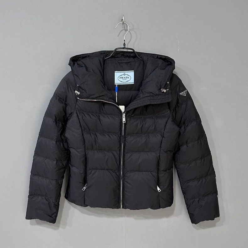 Prada Black triangle down jacket 2504-Nextarrow