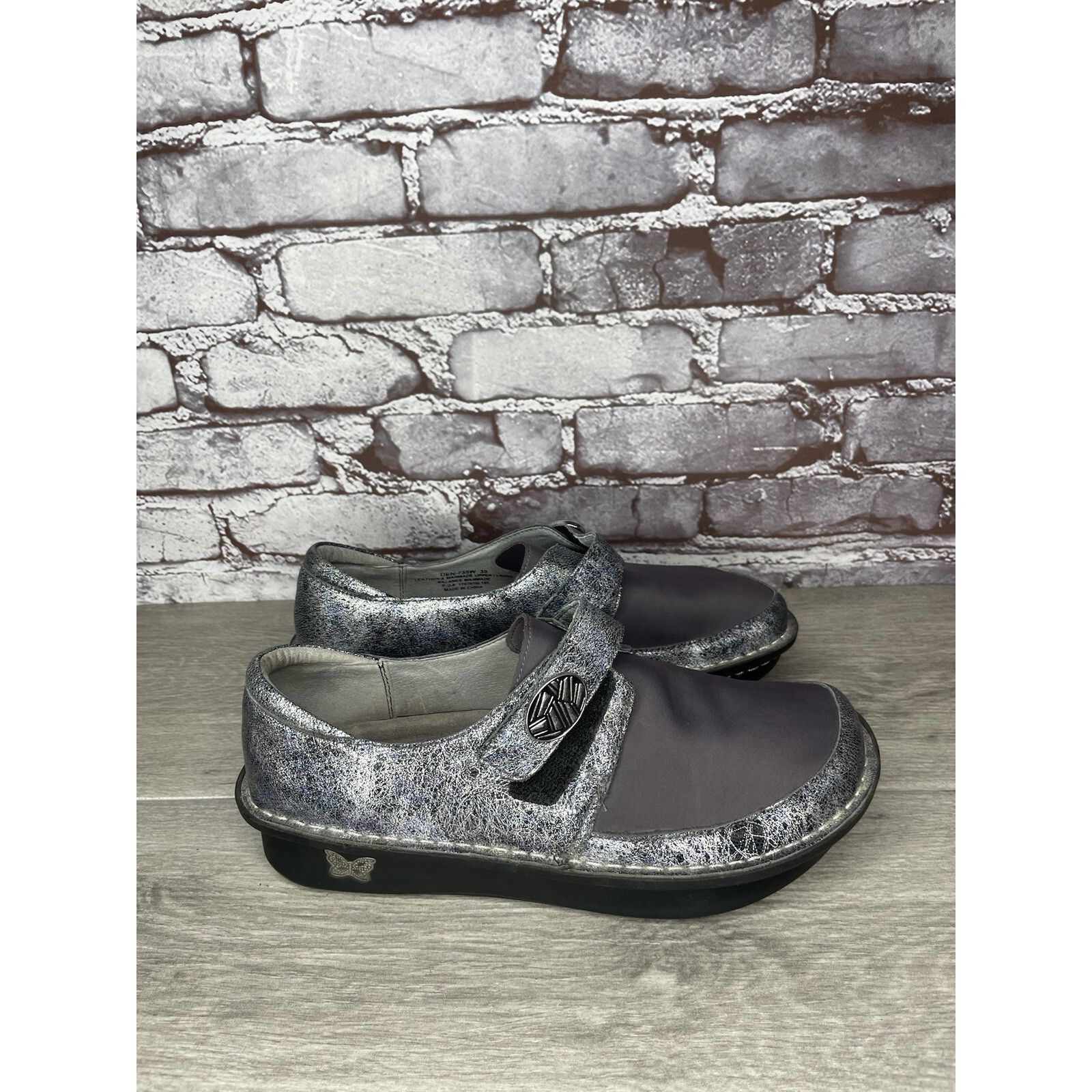 Allegri Alegria DEN-735 MOON SHADOW Gray Leather Shoes Slip-On Clogs Size US 9 / IT 39 - 18 Thumbnail