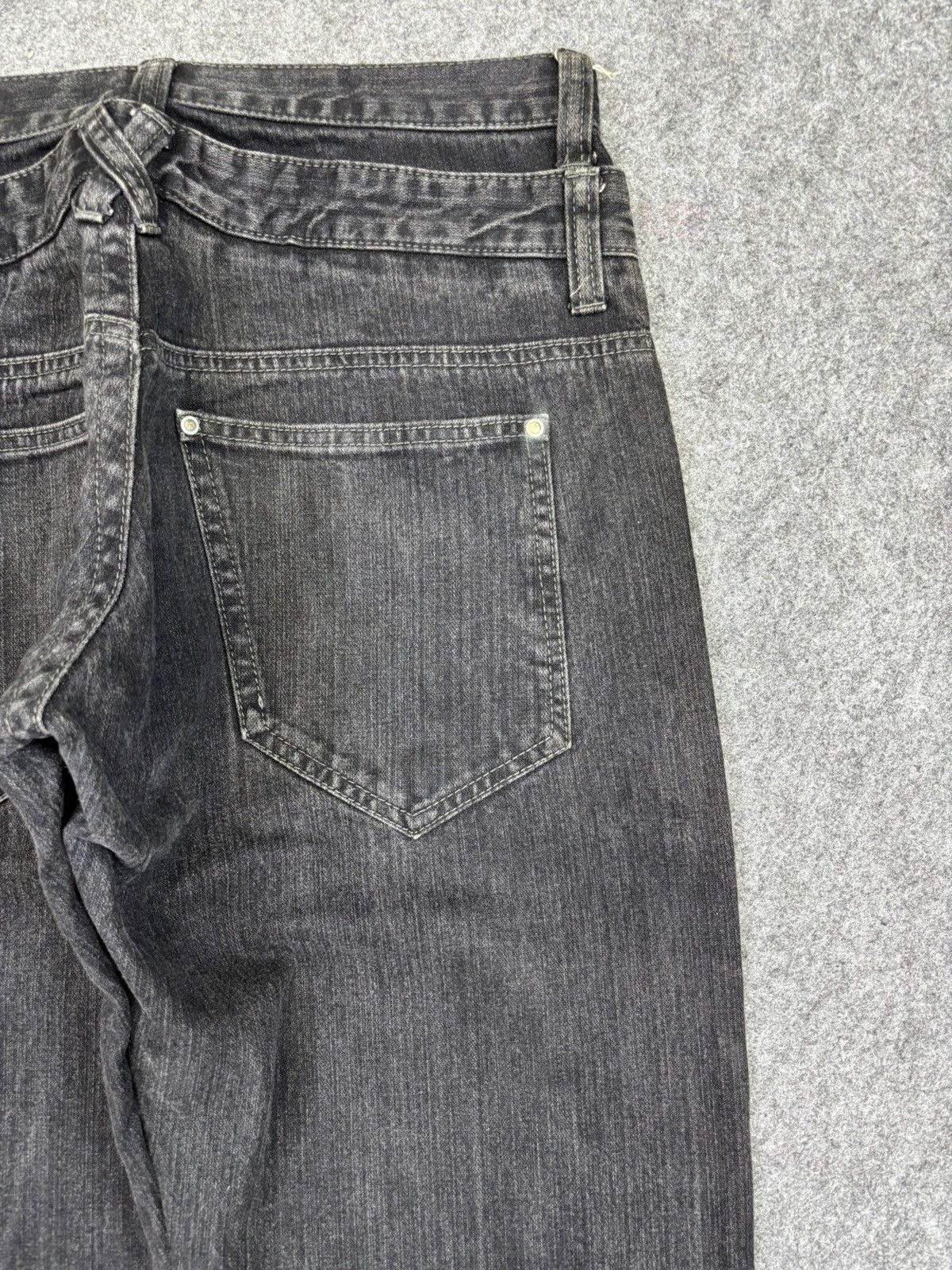 Japanese Brand Double Waist🔥Japanese Moto Skull Poem Junya Punk Denim F745 Size US 32 / EU 48 - 10 Thumbnail