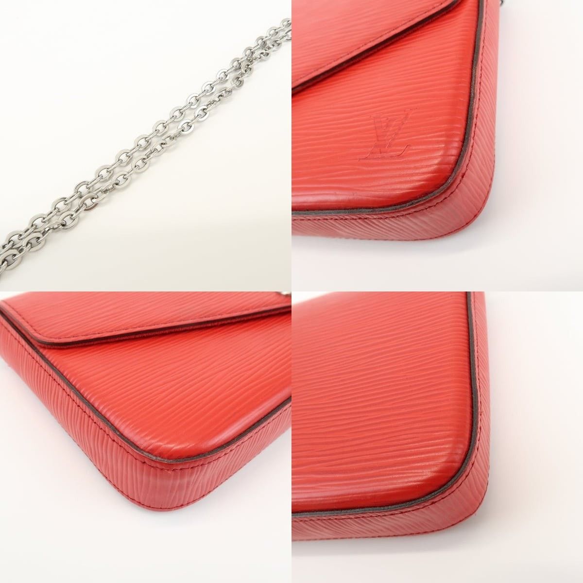 Louis Vuitton Louis Vuitton Epi Pochette Felicie Chain Wallet Red Size ONE SIZE - 4 Thumbnail