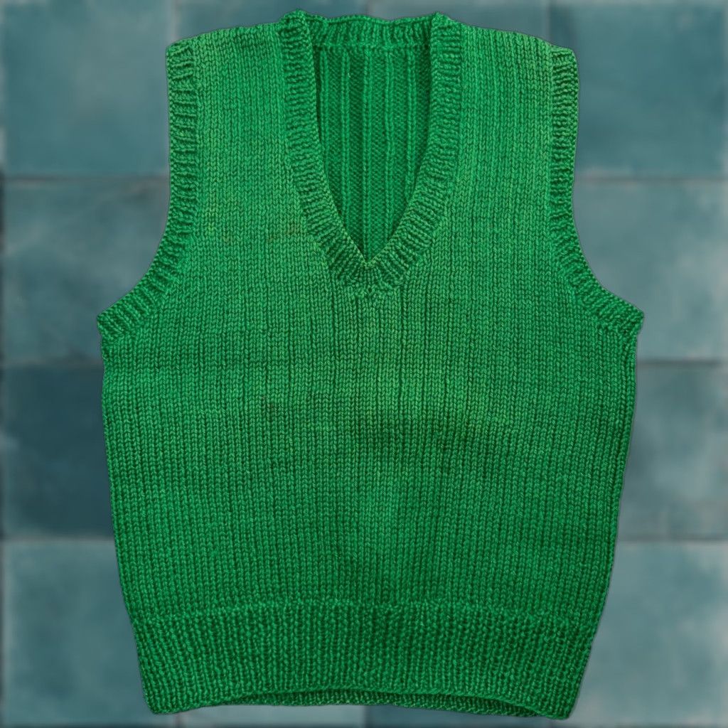 Vintage VTG Green Vest Knitted Sleeveless Sweater Pullover Handmade Knit 70s 1970s Vest Green VTG Knitted Sleeveless Sweater Pullover Handmade Knit 70s 1970s Size S / US 4 / IT 40 - 1 Thumbnail