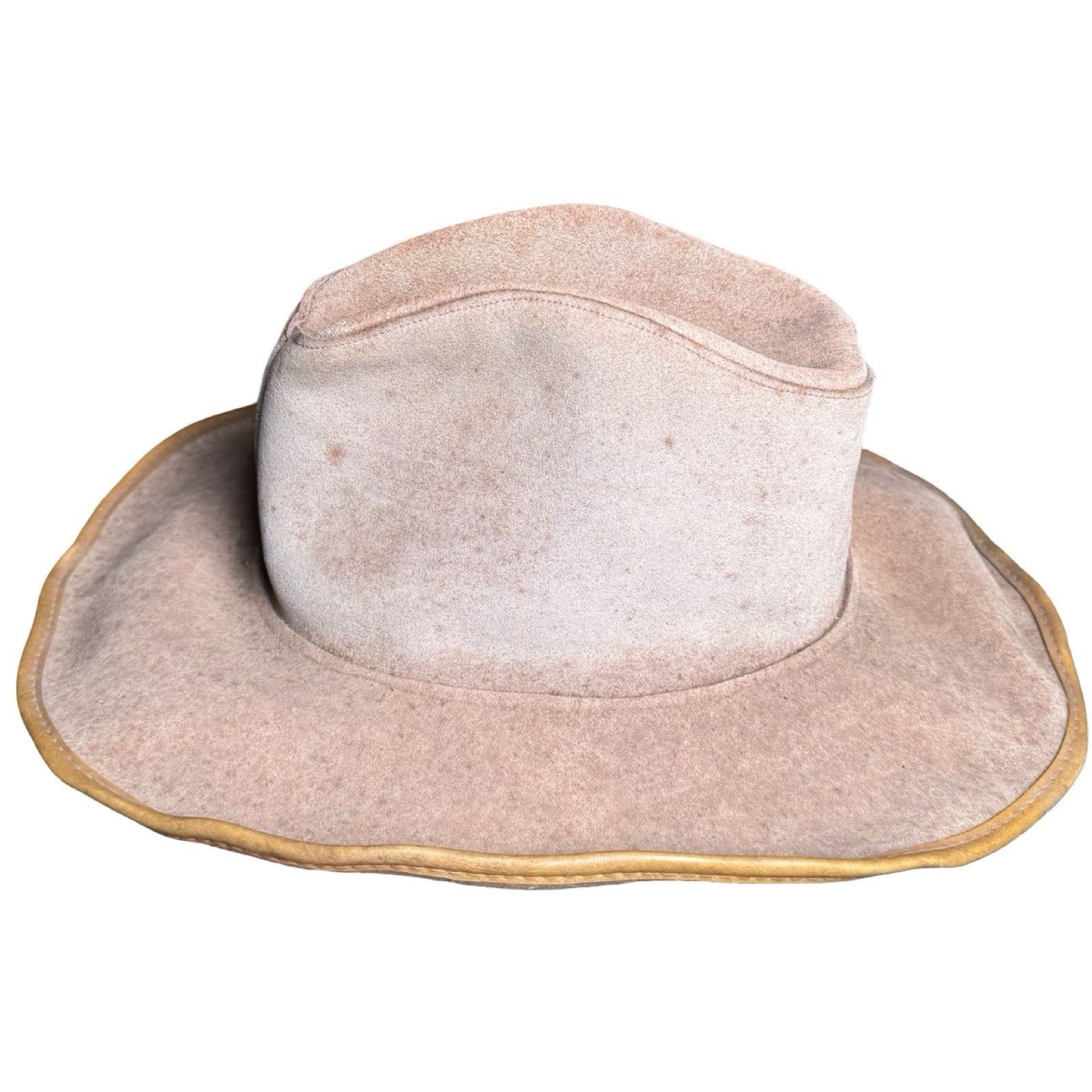 Vintage Vintage 60sBROWN LEATHER WESTERN HAT L Mexico Clint East Size ONE SIZE - 4 Thumbnail