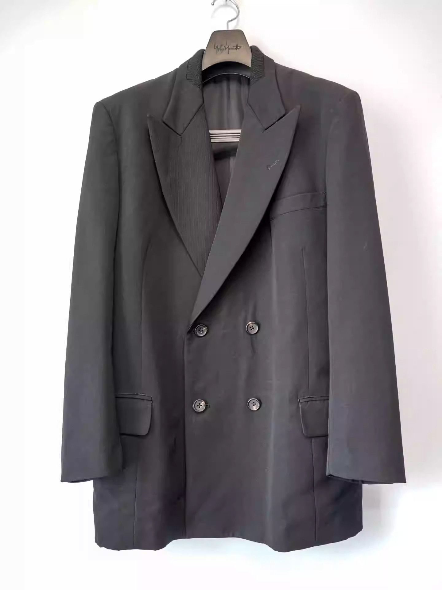 Yohji Yamamoto Yohji Yamamoto Knitted Gun Lapel Double-breasted Jacket Size US S / EU 44-46 / 1 - 1 Thumbnail