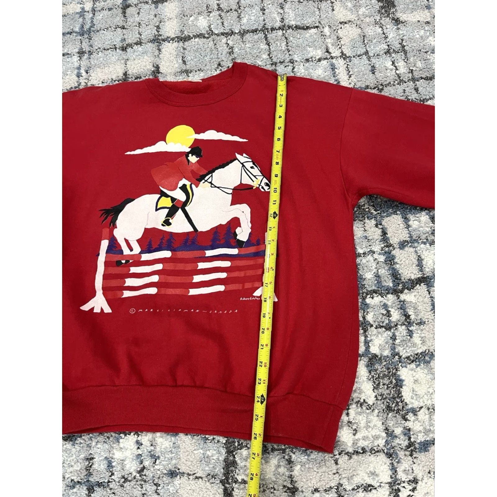 Vintage VINTAGE Marci Lipman Canada Shirt XL Black Horse Jumping 80s Cotton Blend Sweatshirt Mens/Unisex Size US XL / EU 56 / 4 - 7 Thumbnail