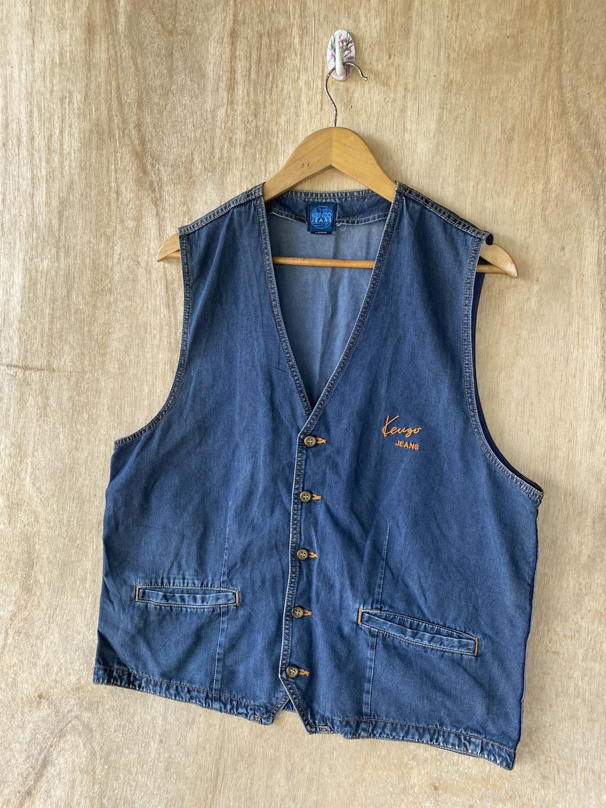 Designer × Kenzo 👘SALE👘KENZO JEANS VEST NICE DESIGN Size US L / EU 52-54 / 3 - 5 Thumbnail