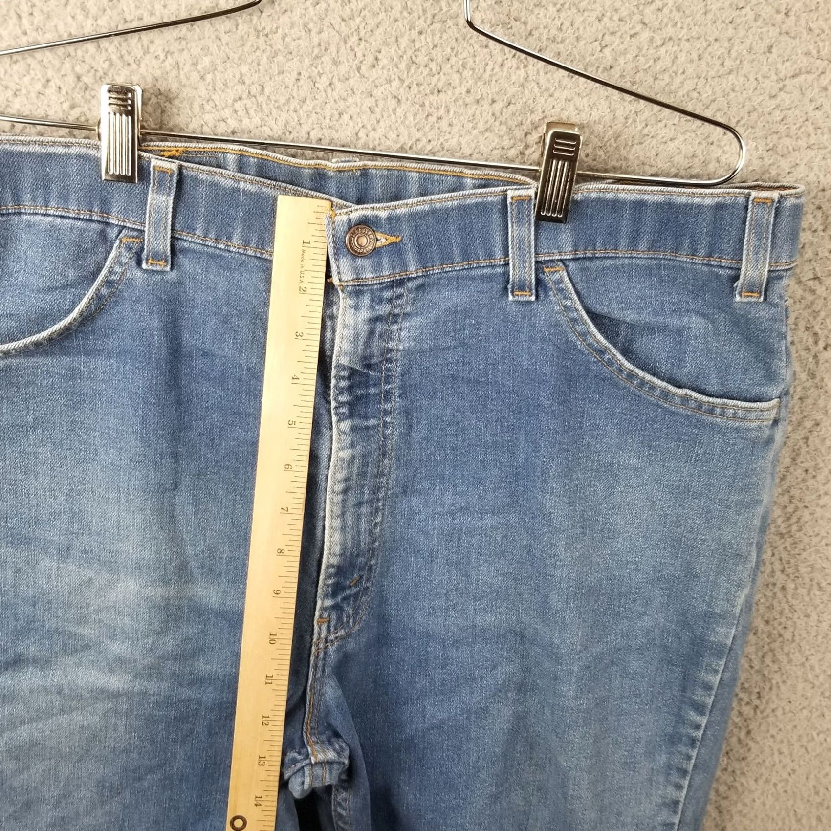 Levi's VINTAGE Levi's Denim Jeans Orange Tab USA Made Cropped 38X24 Regular Mens Jeans 517 Distressed Solid USA Theme 80s 90s Size US 38 / EU 54 - 6 Thumbnail