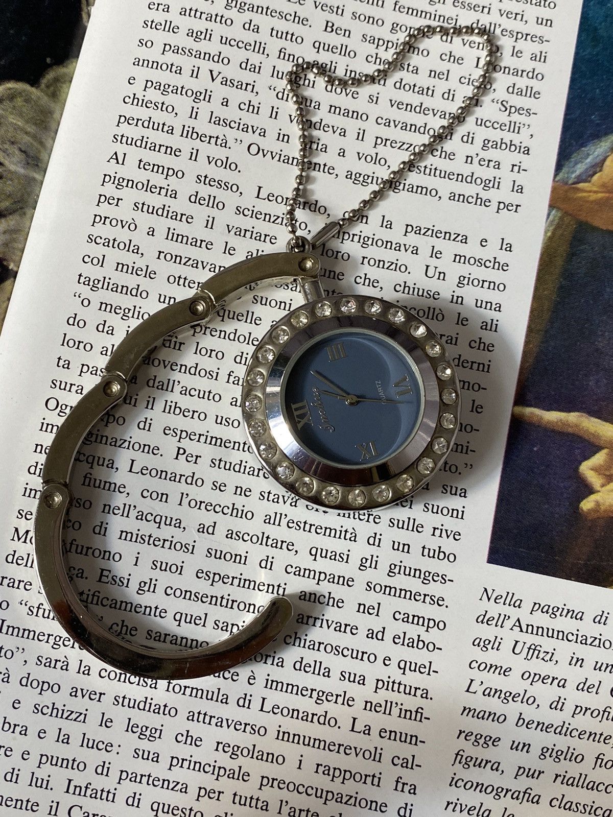 Japanese Brand × Jewelry × Vintage Bag Hook Watch Blue Rhinestones Size ONE SIZE - 1 Thumbnail