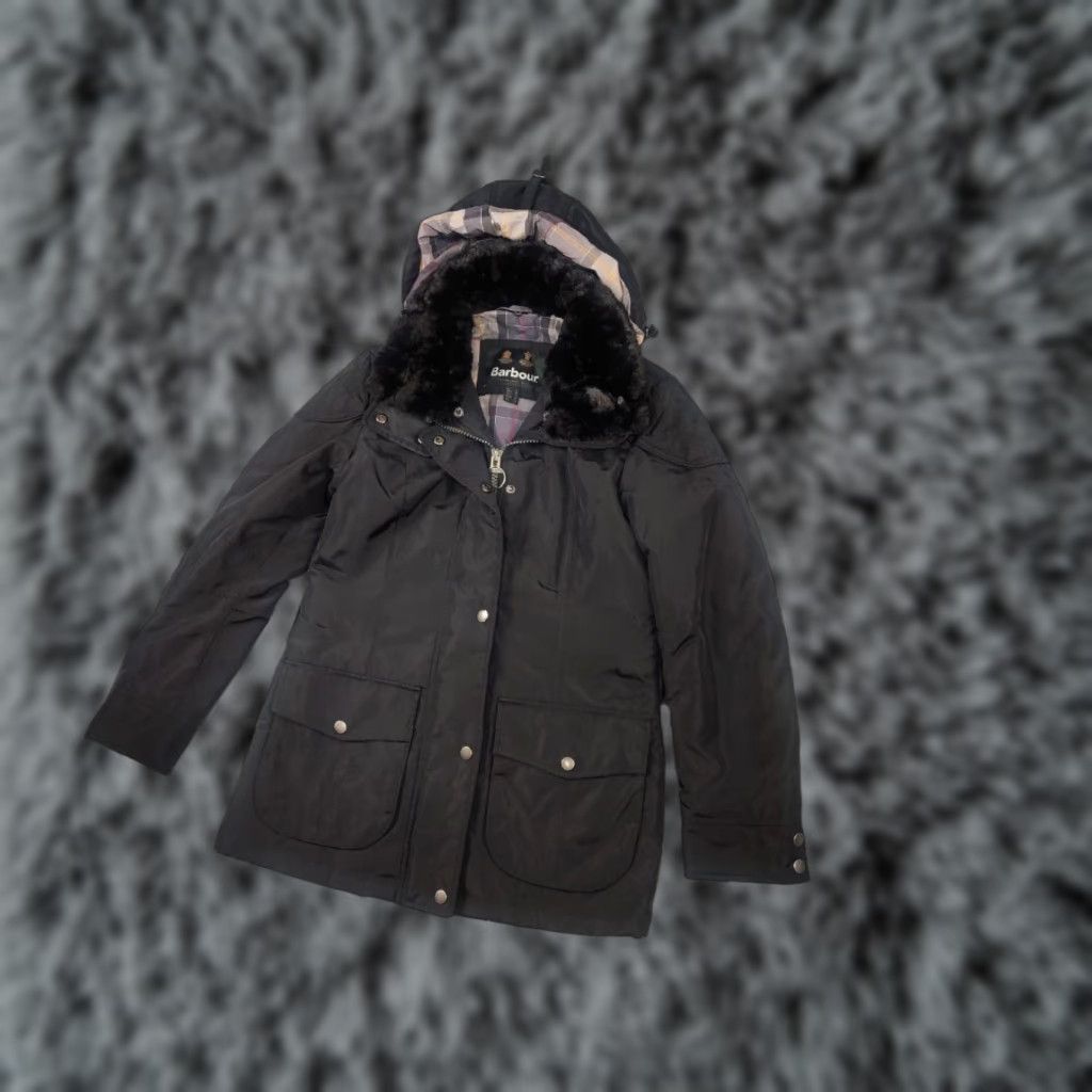 Barbour Barbour Barbour International Outlaw waterproof Zip Fur Hooded Black Parka Jacket Parade Women M Black Parka Parka Womens Size M / US 6-8 / IT 42-44 - 1 Thumbnail