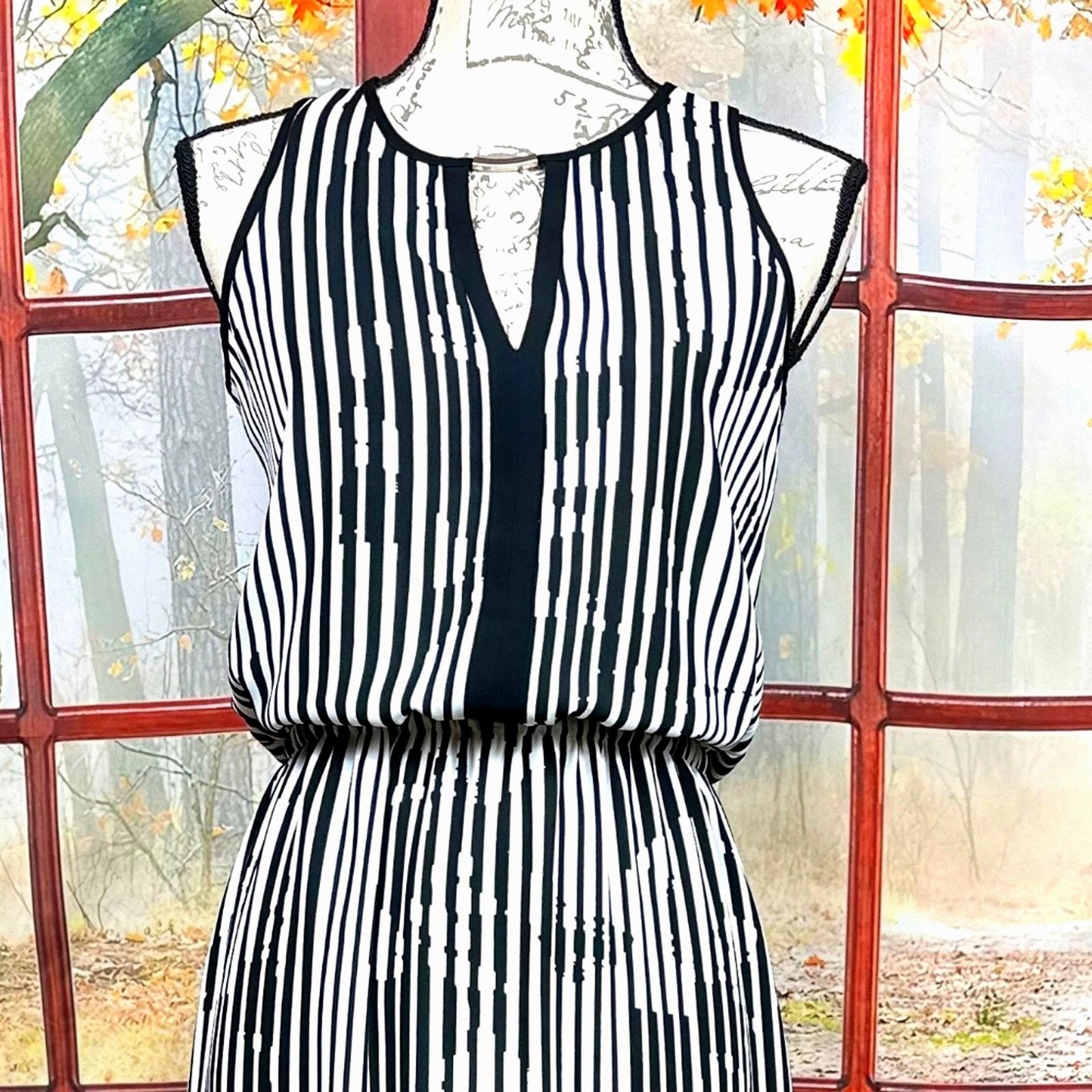 White House Black Market White House Black Market Striped Maxi Dress Black/White 2 Size XS / US 0-2 / IT 36-38 - 8 Thumbnail