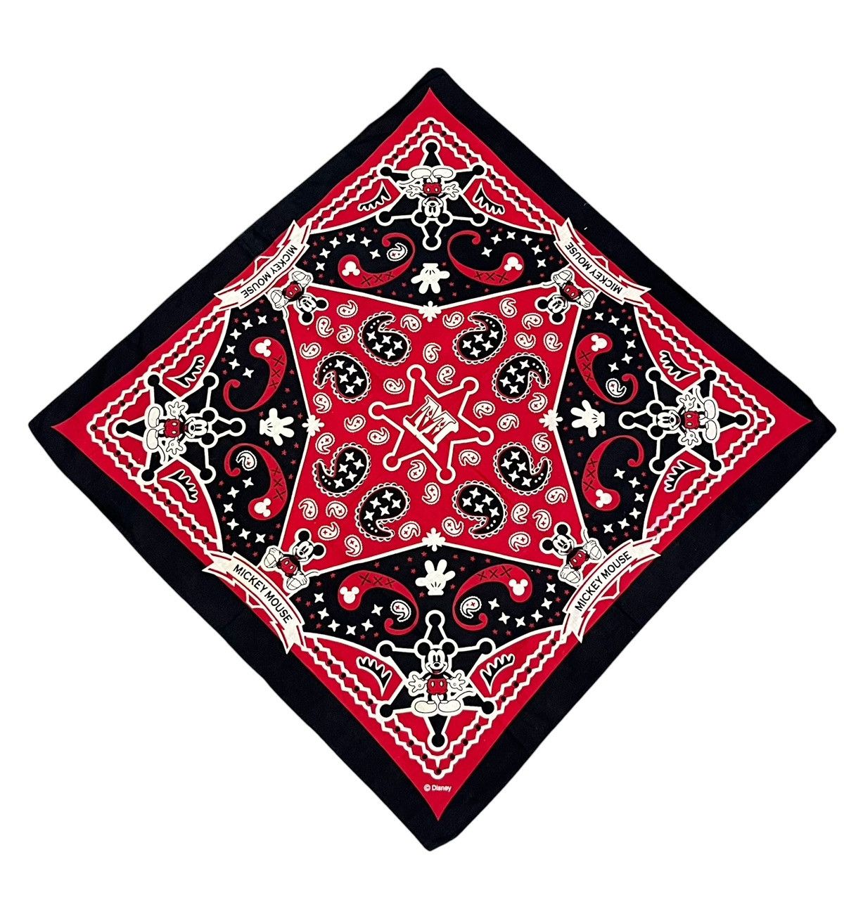 Disney RARE Vintage Disney Mickey Mouse Paisley Bandana Red Archive Size ONE SIZE - 2 Thumbnail