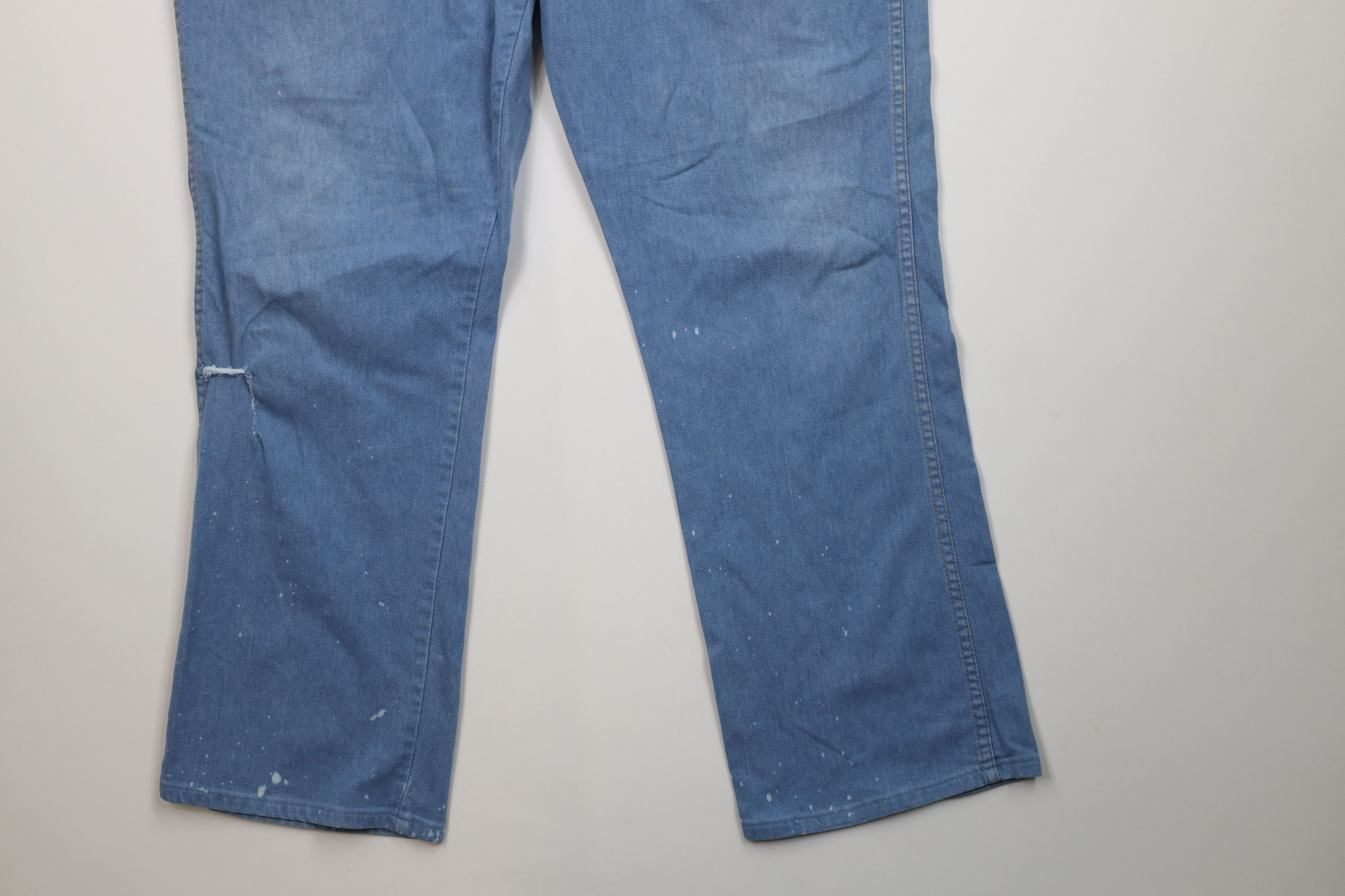 Vintage Vintage 70s Streetwear Flared Wide Leg Denim Jeans Blue USA Size US 44 / EU 60 - 4 Thumbnail
