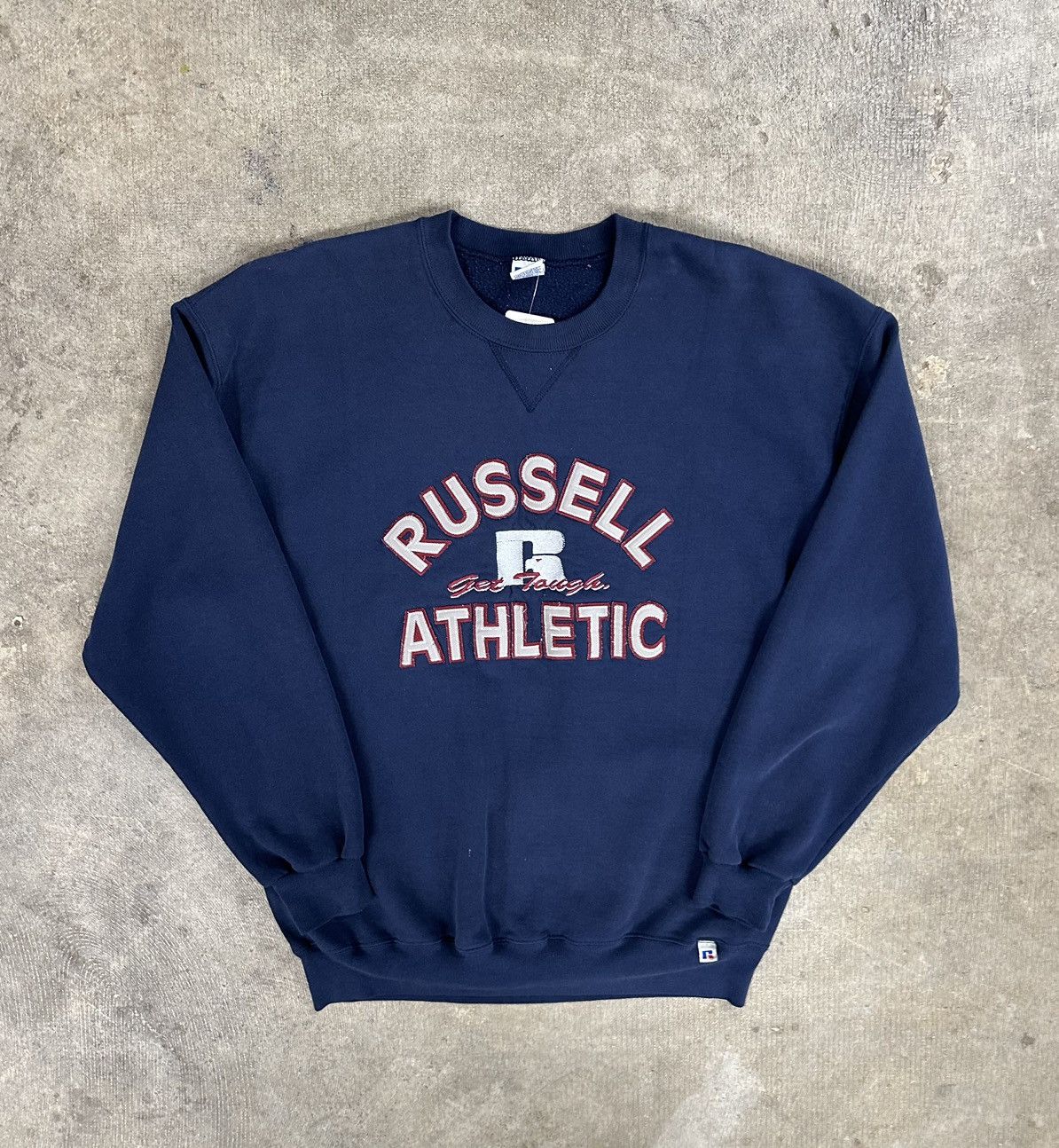 Russell Athletic × Vintage Vintage 90s Russell Athletic Navy Blue Sweatshirt Size US XL / EU 56 / 4 - 1 Thumbnail