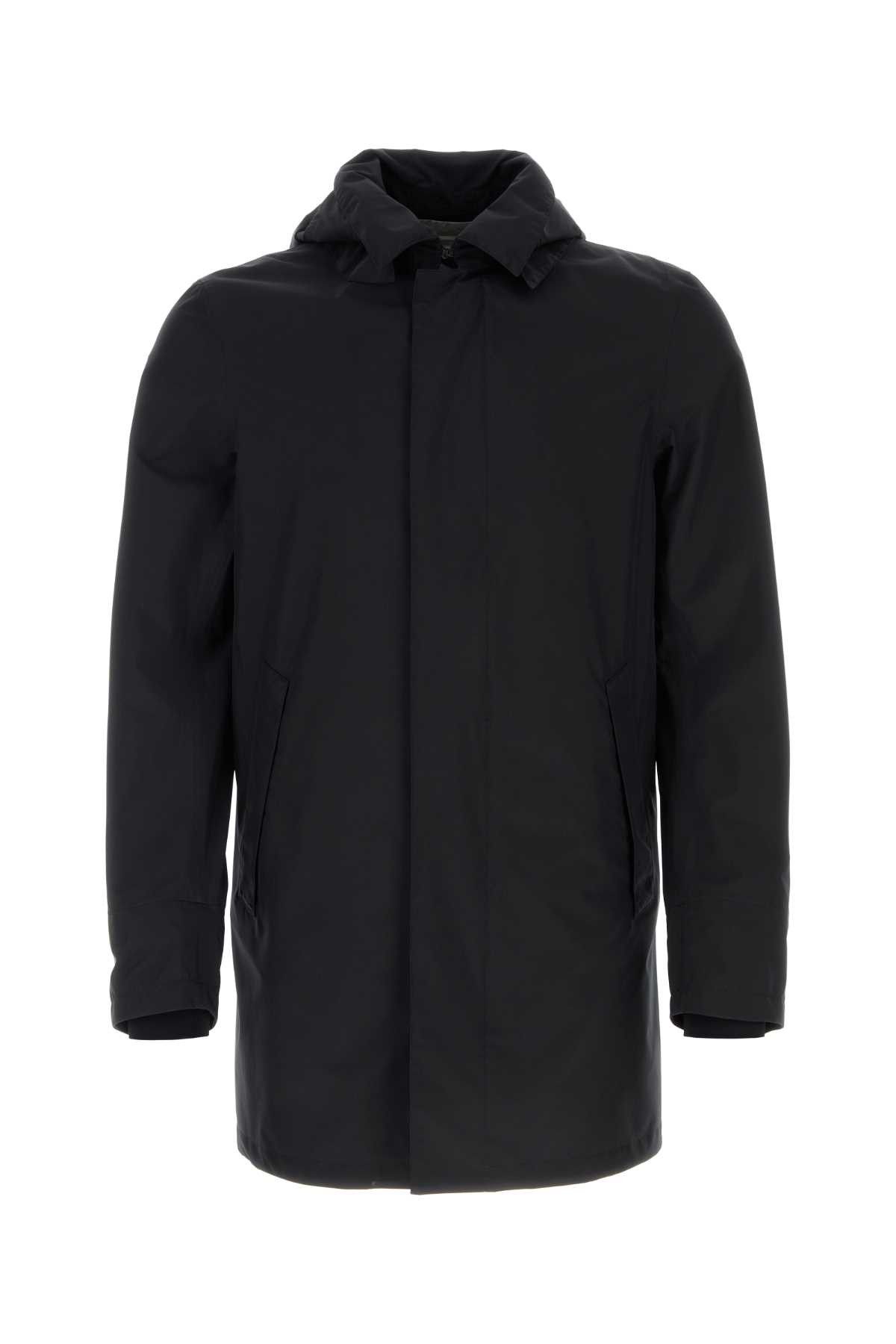 image of Herno Midnight Blue Polyester Laminar Raincoat, Men's (Size Medium)