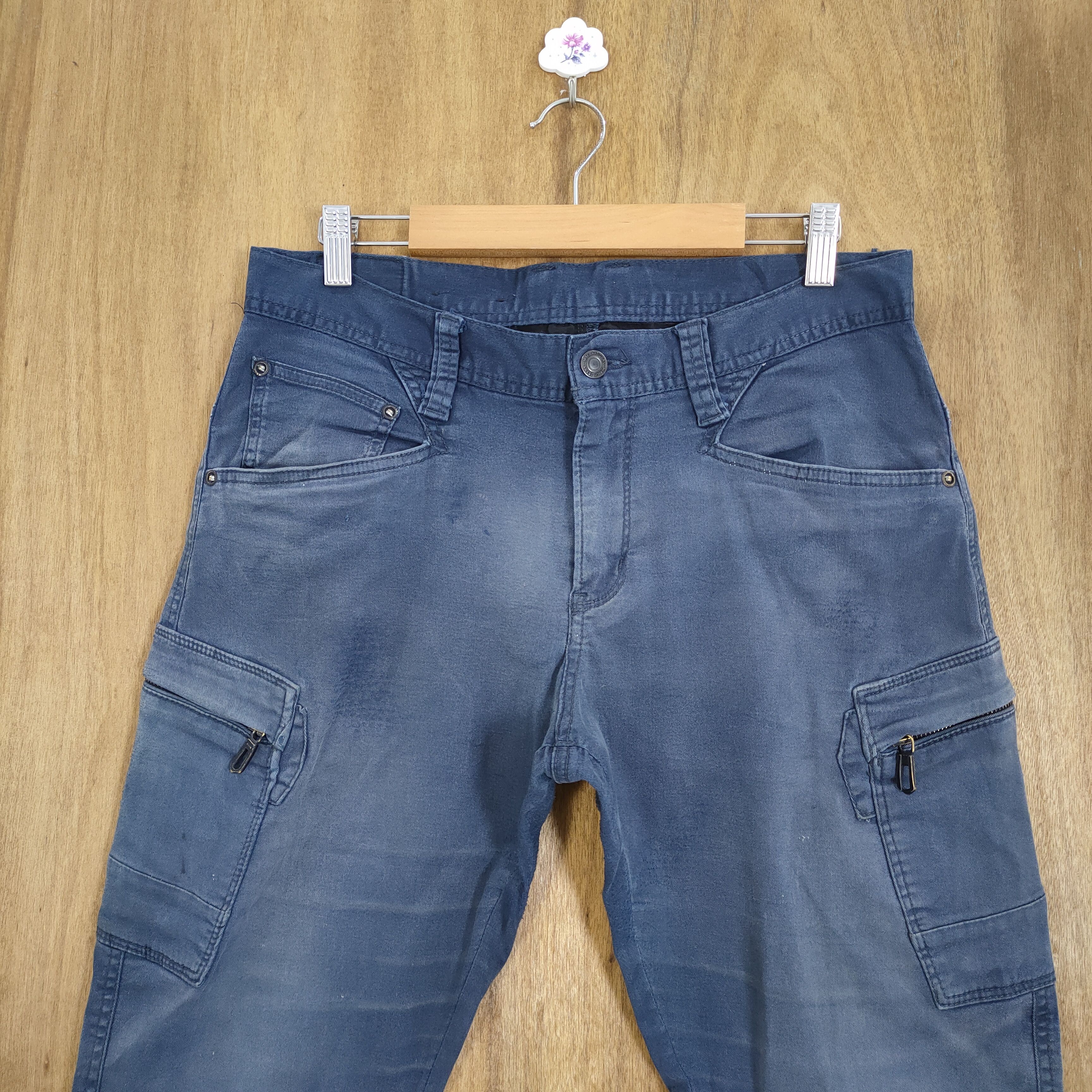 Japanese Brand VINTAGE EVENRIVER FADED WORK CARGO PANTS Size US 32 / EU 48 - 3 Thumbnail
