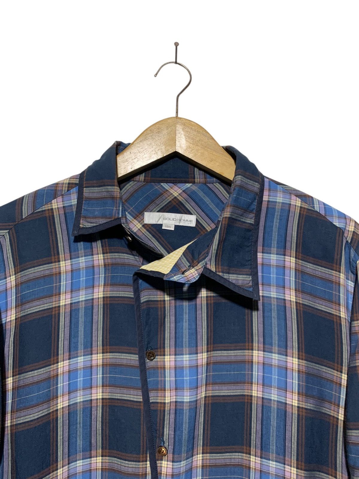 Solid Homme Solid Homme x Wooyoungmi asymmetrical blue check shirt Size US M / EU 48-50 / 2 - 4 Thumbnail