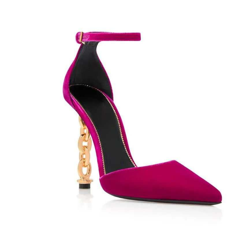 Tom Ford o1loc1c0325 W3101T Chain D'Orsay Pumps in Fuchsia Size US 9 / IT 39 - 3 Thumbnail