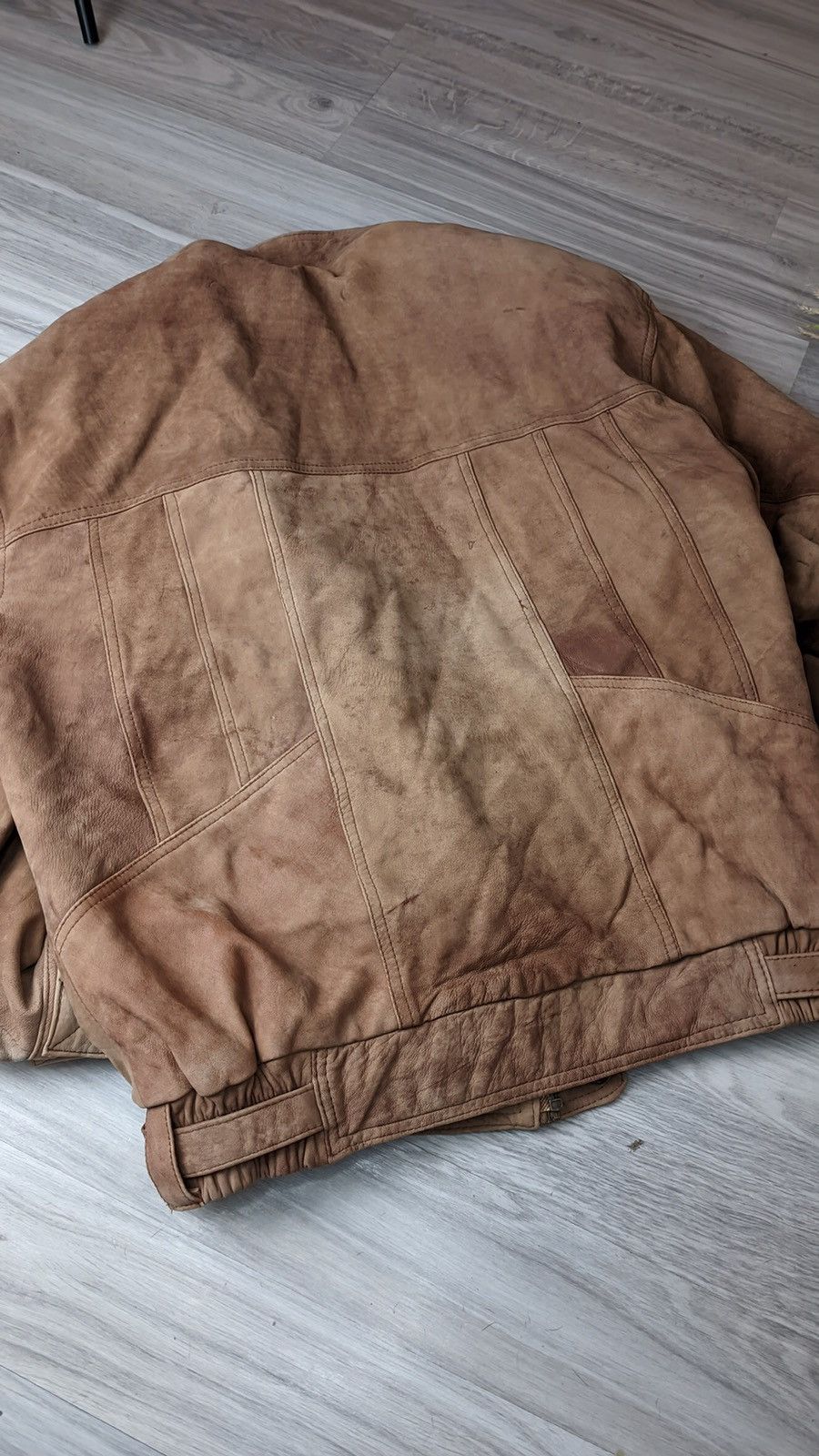 Cowboy Equipment Rare Faded Baggy Fly Leather Bomber Jacket pilot ysl gucci Size US L / EU 52-54 / 3 - 4 Thumbnail