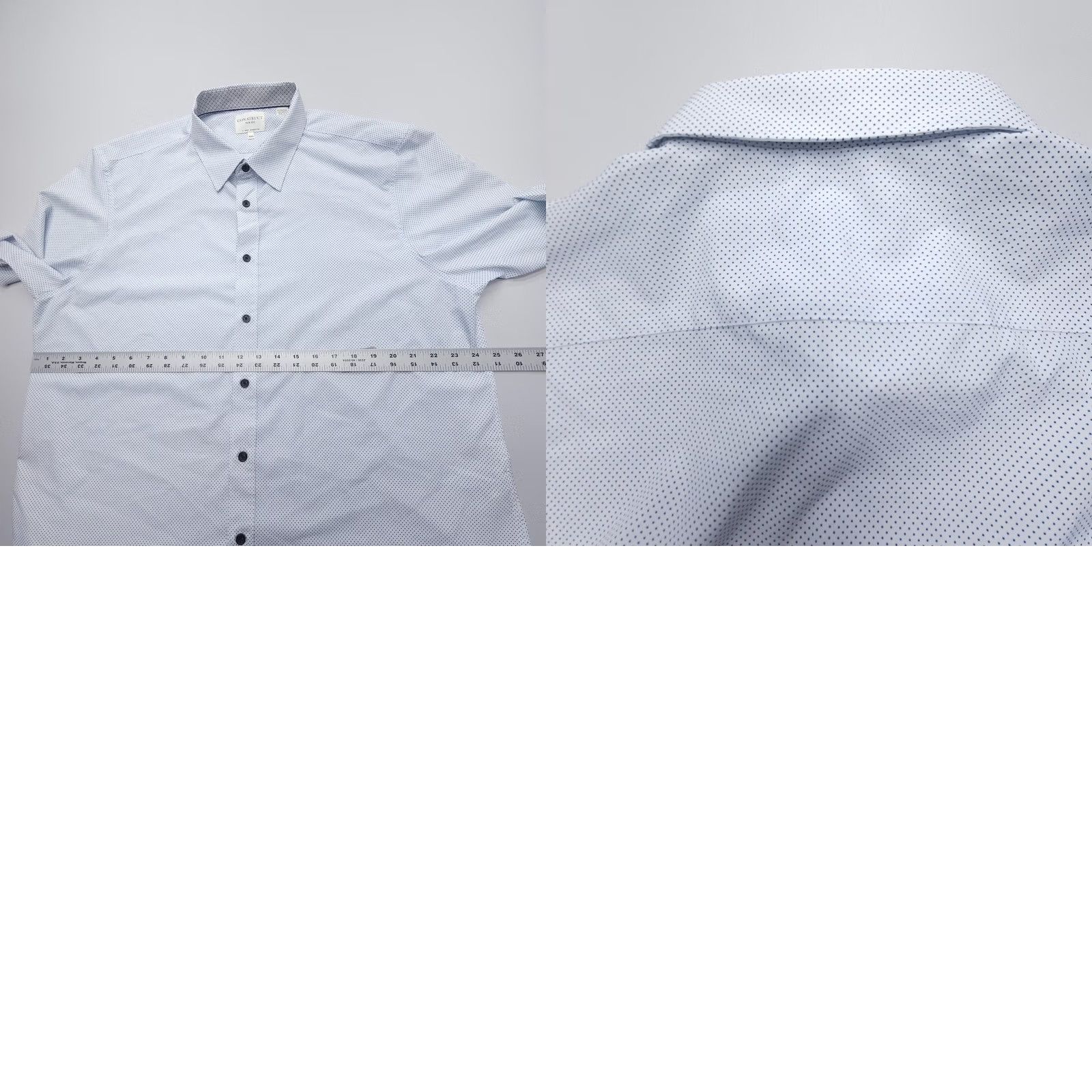 Vintage Con.Struct Dress Shirt Mens 2XL Slim White Polka Dot 4 Way Stretch Button Cuff Pattern Sleeve Long Shirt Size 48R - 8 Thumbnail