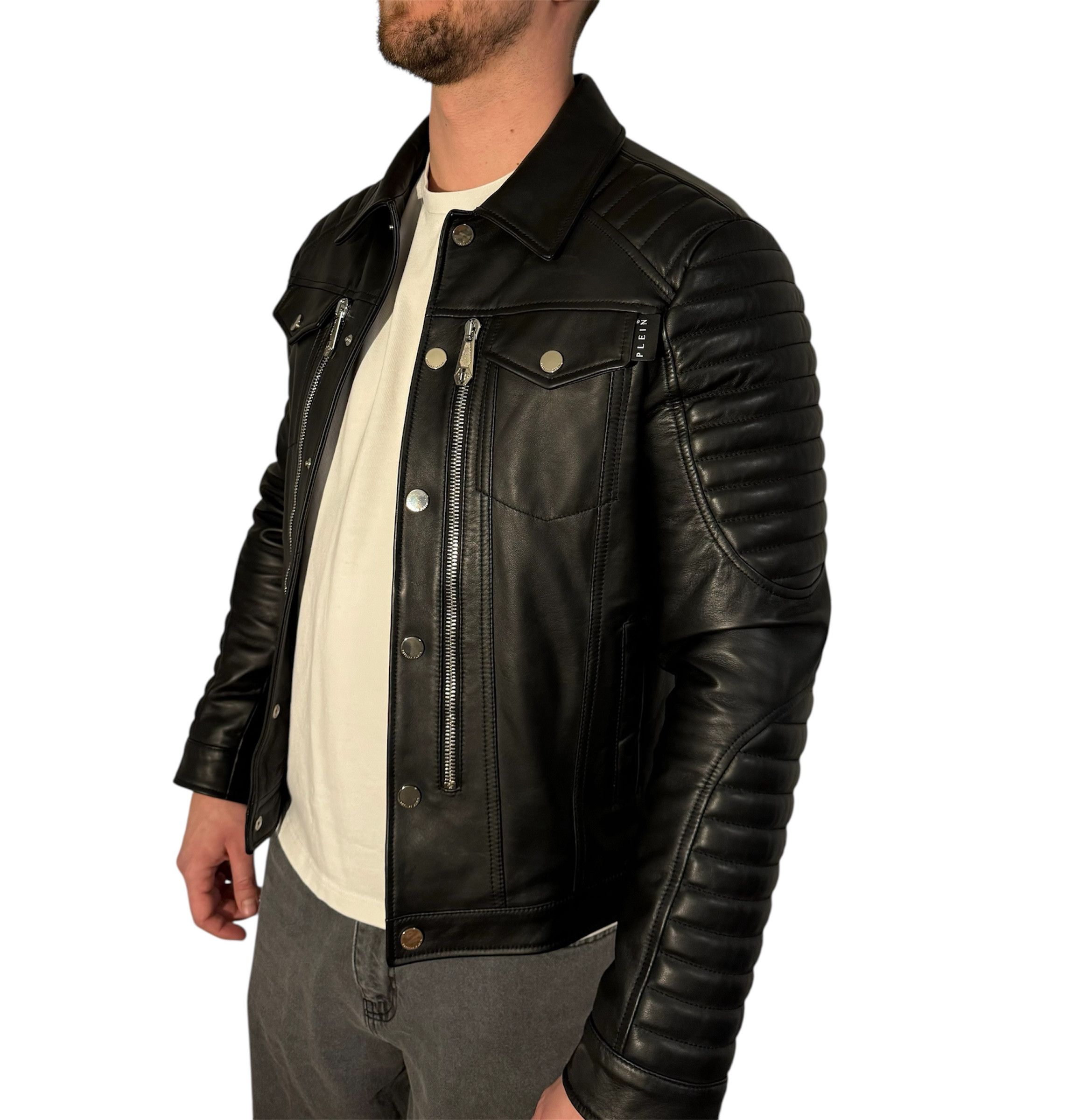 Philipp Plein Philipp Plein Leather Moto Jacket ICONIC Size US L / EU 52-54 / 3 - 7 Thumbnail
