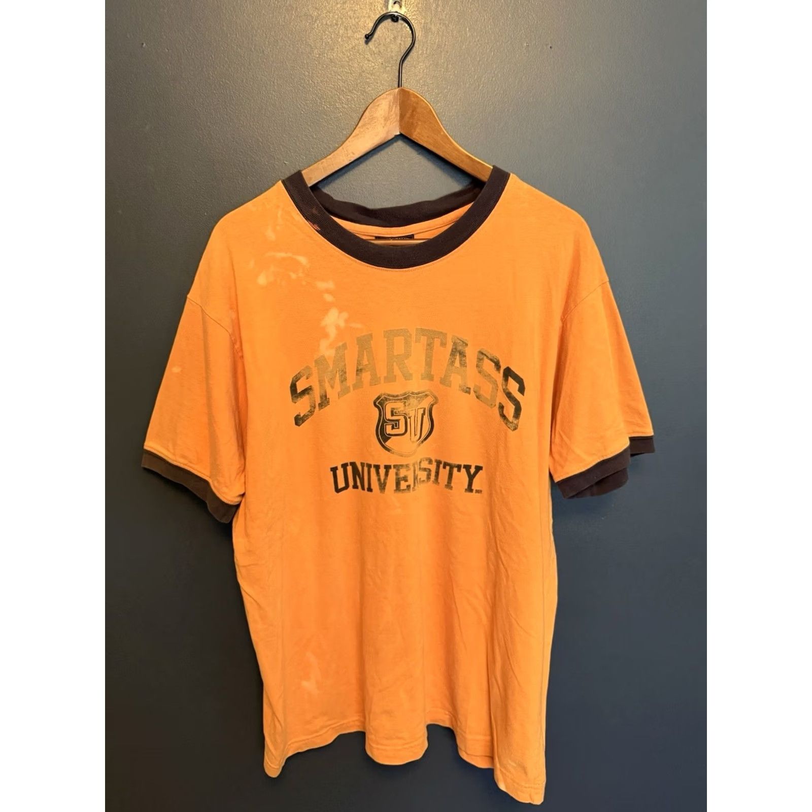 Vintage Y2K Steve And Barry’s T-Shirt Orange XL Mens Funny Ringer Tee Shirt Size XL Size US XL / EU 56 / 4 - 3 Thumbnail