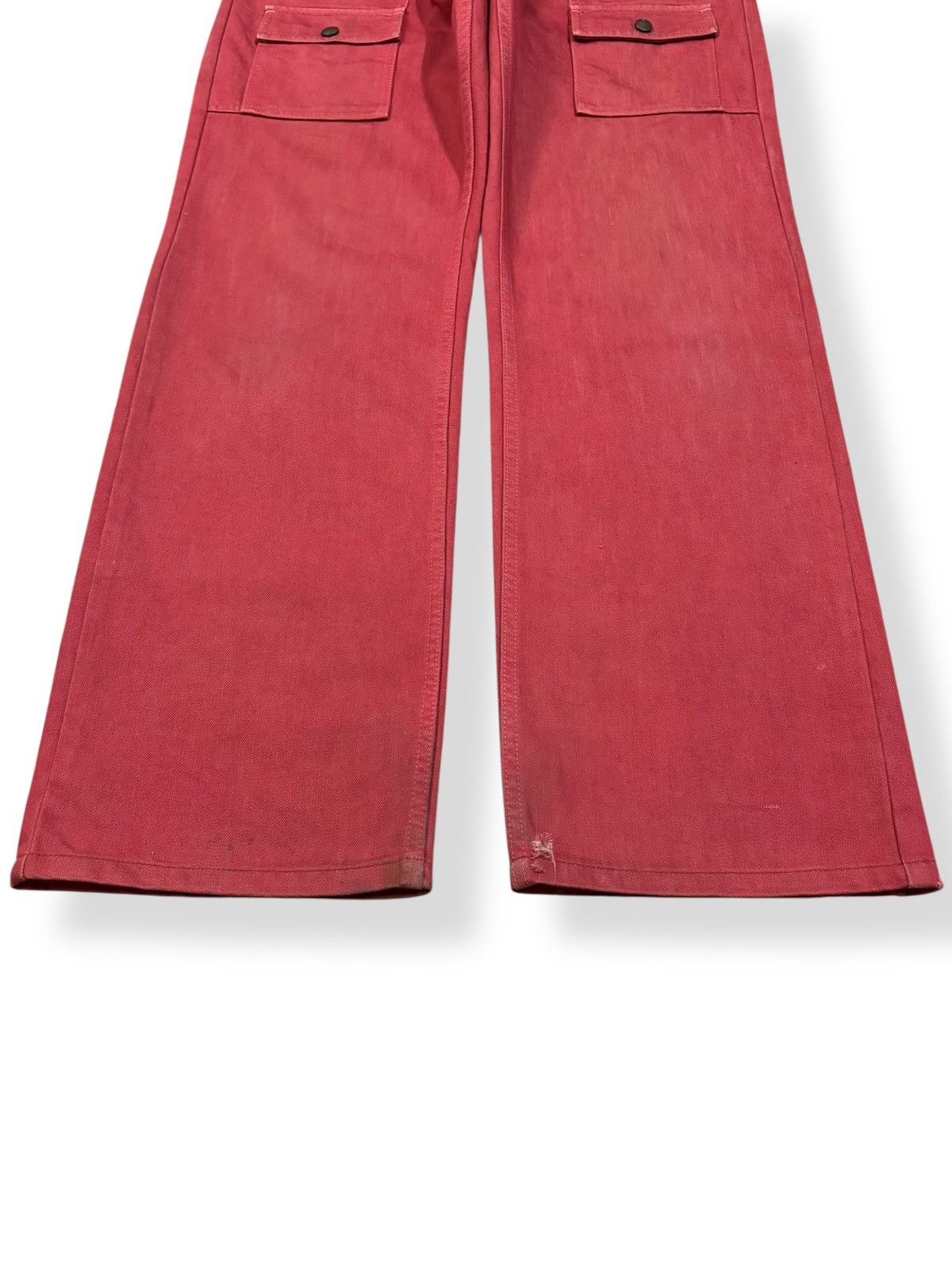 PPFM Vintage Japanese Brand PPFM Red Baggy Bush Denim Pants Size US 30 / EU 46 - 8 Thumbnail