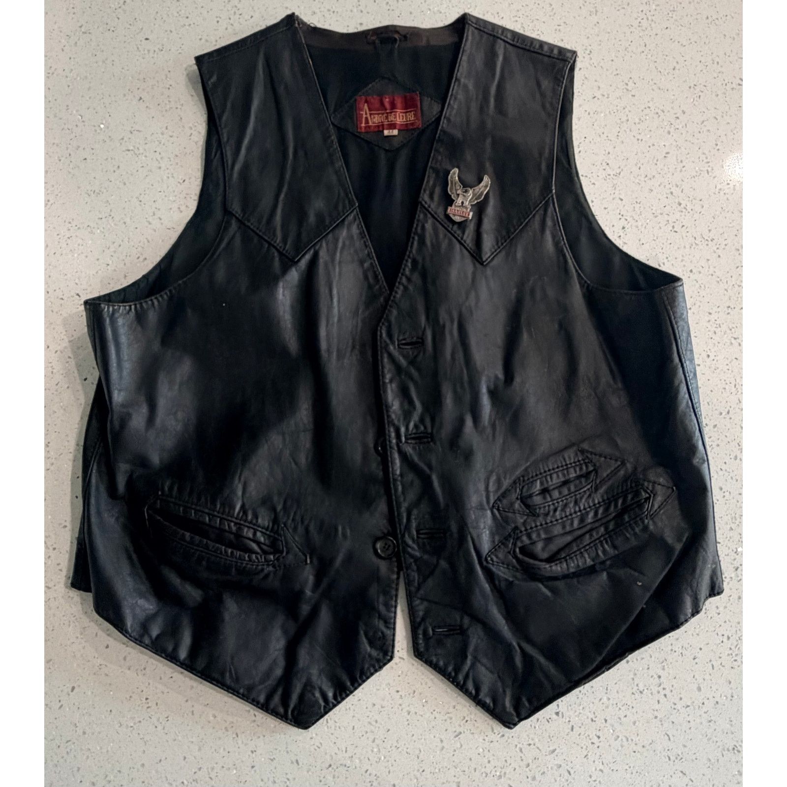 Harley Davidson Vintage Harley Davidson Black Leather Vest Size 44 Size US L / EU 52-54 / 3 - 1 Thumbnail