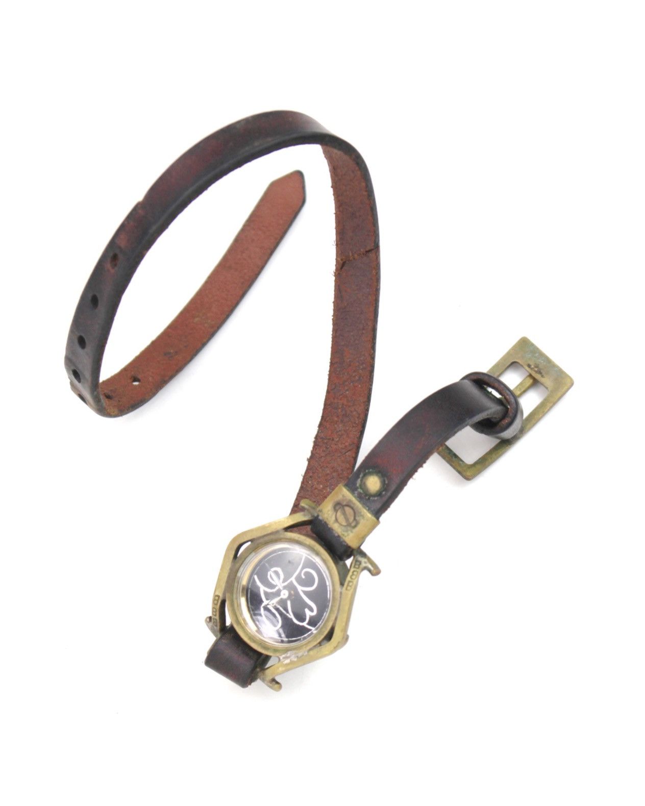 Hysteric Glamour 2000S DEEE ONE-OFF HANDMADE BRASS FRAME WRAP LEATHER WATCH Size ONE SIZE - 6 Thumbnail