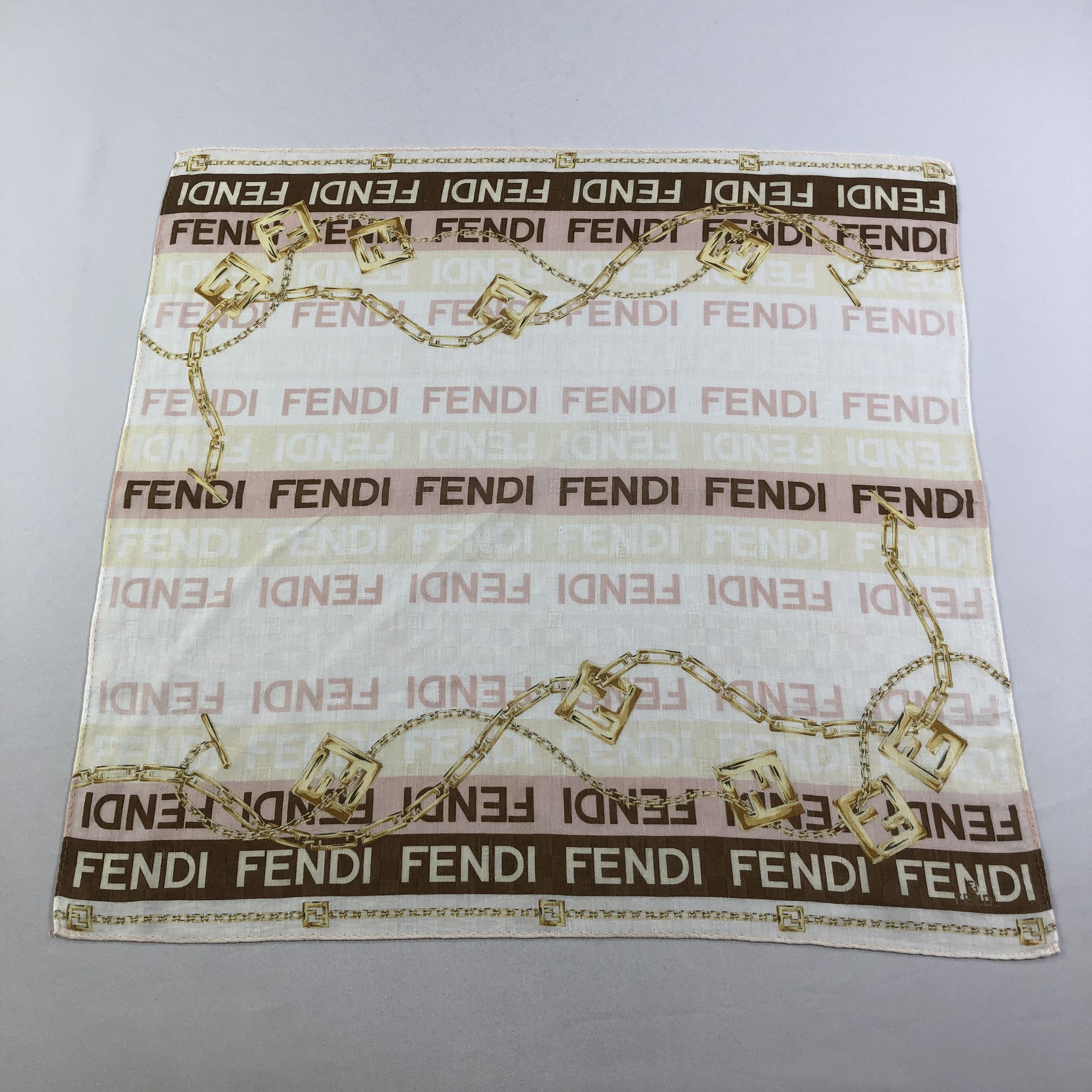 Vintage Fendi Monogram Handkerchief Neckerchief Bandana H1661 Size ONE SIZE - 2 Thumbnail