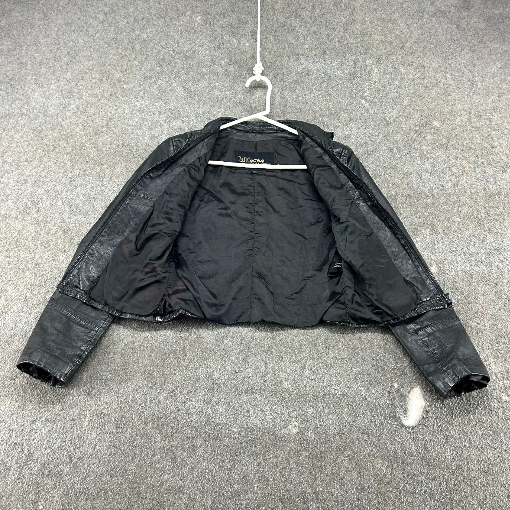Vintage VINTAGE Wilsons Leather Jacket Women 10 Black Bomber Genuine Biker Crop Moto 80s Size L / US 10 / IT 46 - 2 Thumbnail