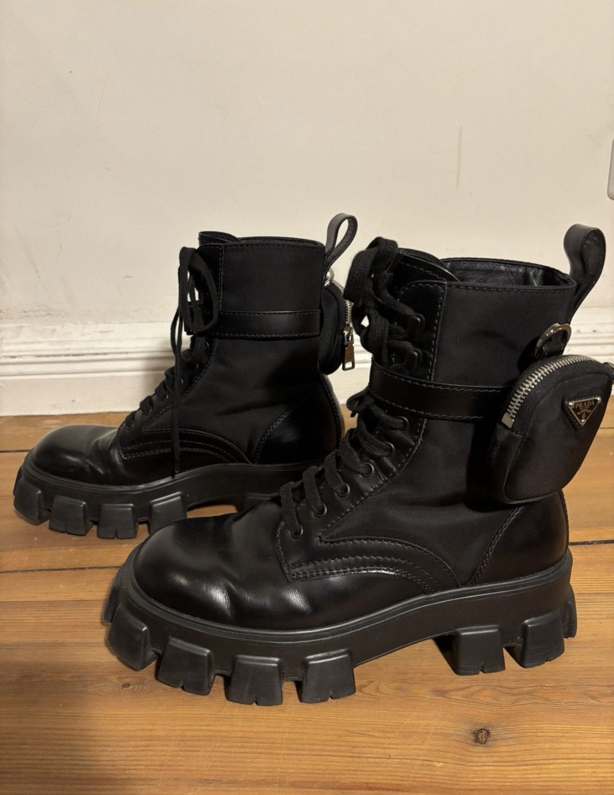 Prada Prada Monolith Combat Boots with Pouches Size 9 Size US 9 / EU 42 - 1 Thumbnail