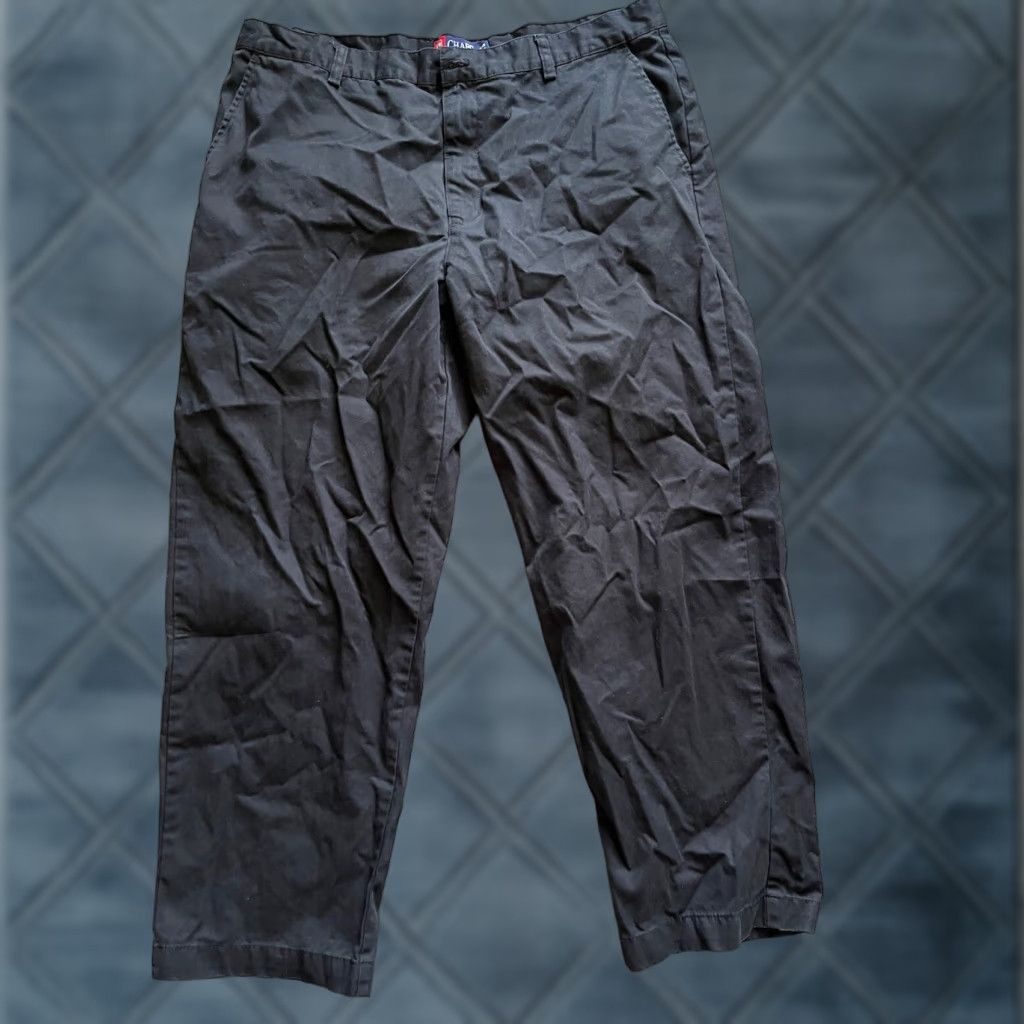 Chaps MEN'S CHAPS Chino pants, 40 x 30 Black Solid Flat Front Pants Regular 40 Black Mens Khakis Flat Front VINTAGE Size US 40 / EU 56 - 1 Thumbnail