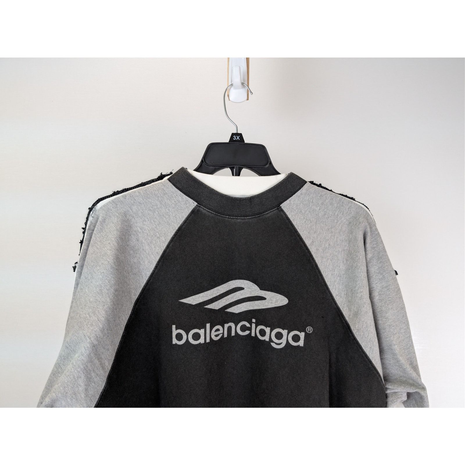 Balenciaga o1rshd1 Cotton Hybride Large Sweater T-Shirt in Black Size US L / EU 52-54 / 3 - 8 Thumbnail